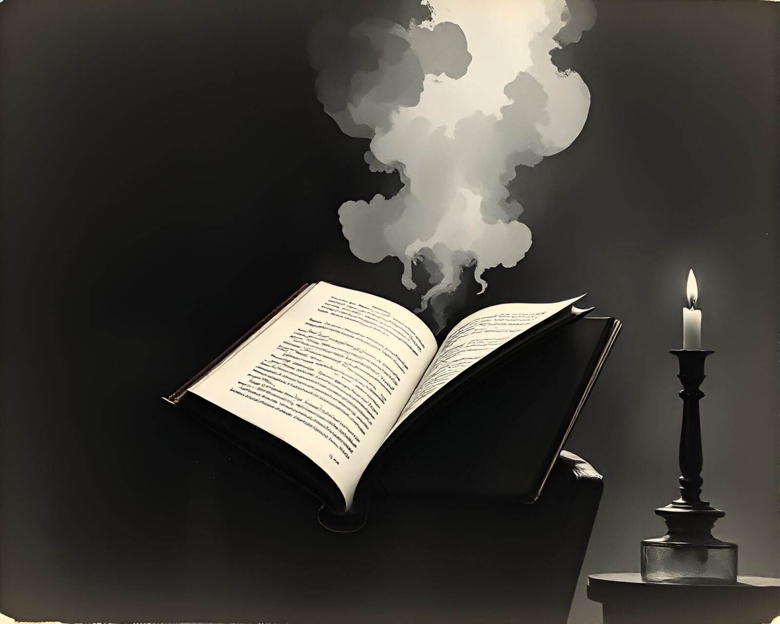 Dramatic medium shot with theatrical lighting and ink wash style