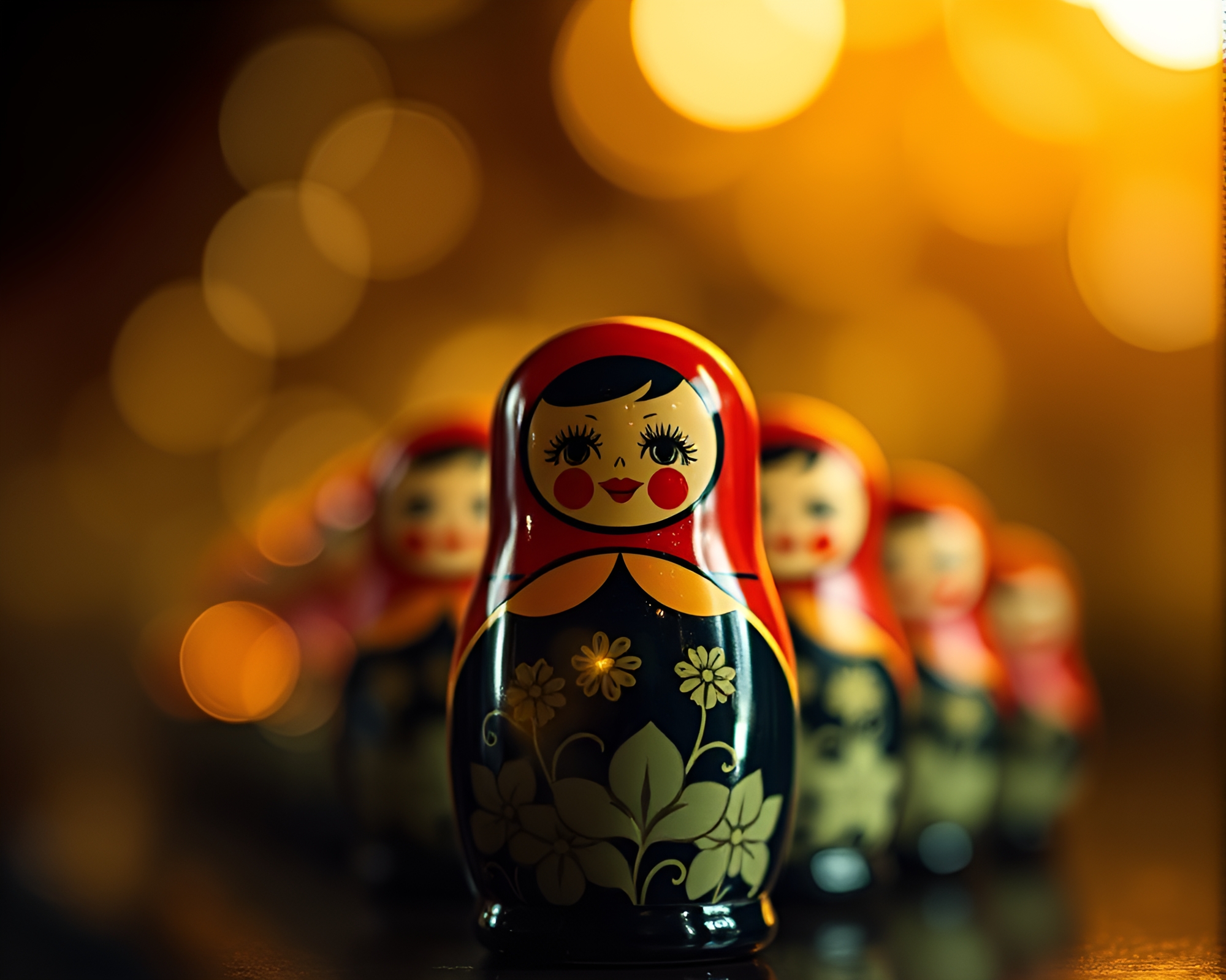 Matryoshka Doll Zoom Burst Noir Art – free AI stock image
