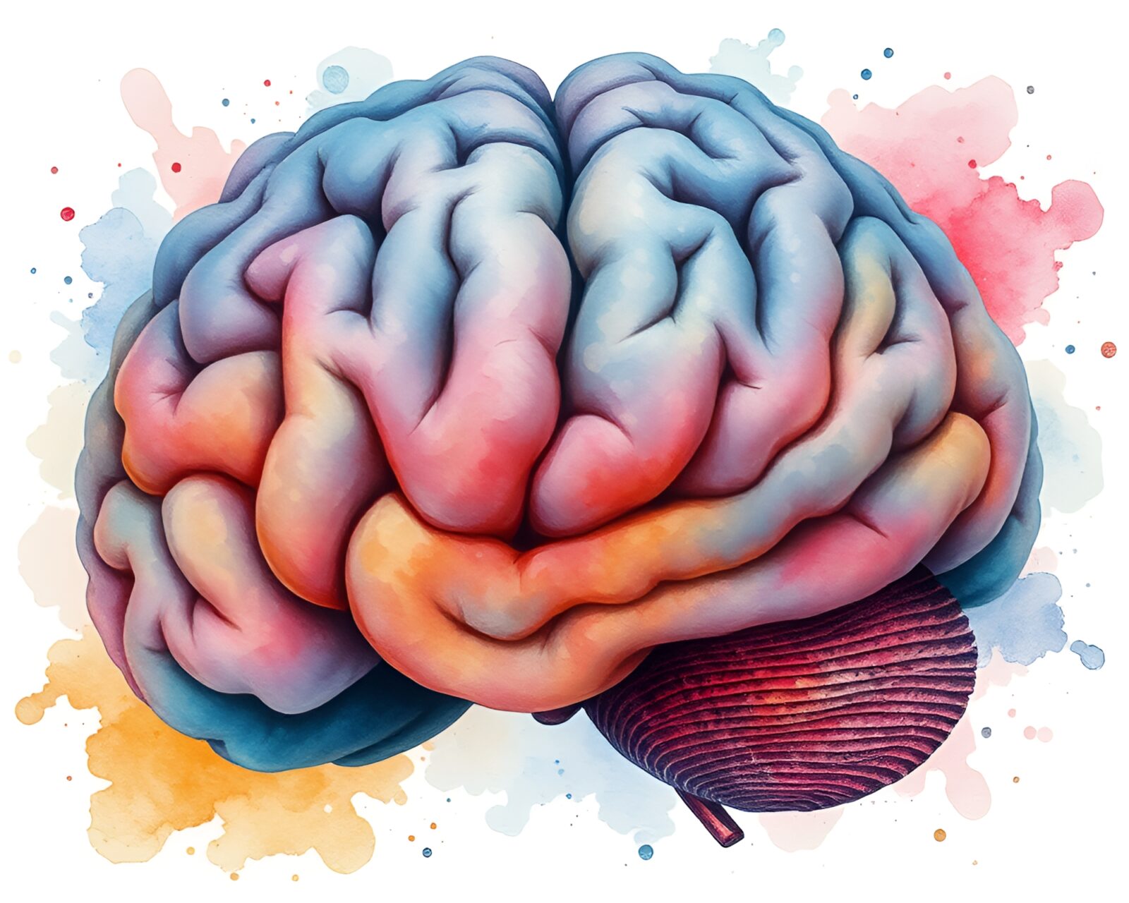Abstract painting of an AI brain with fisheye effect