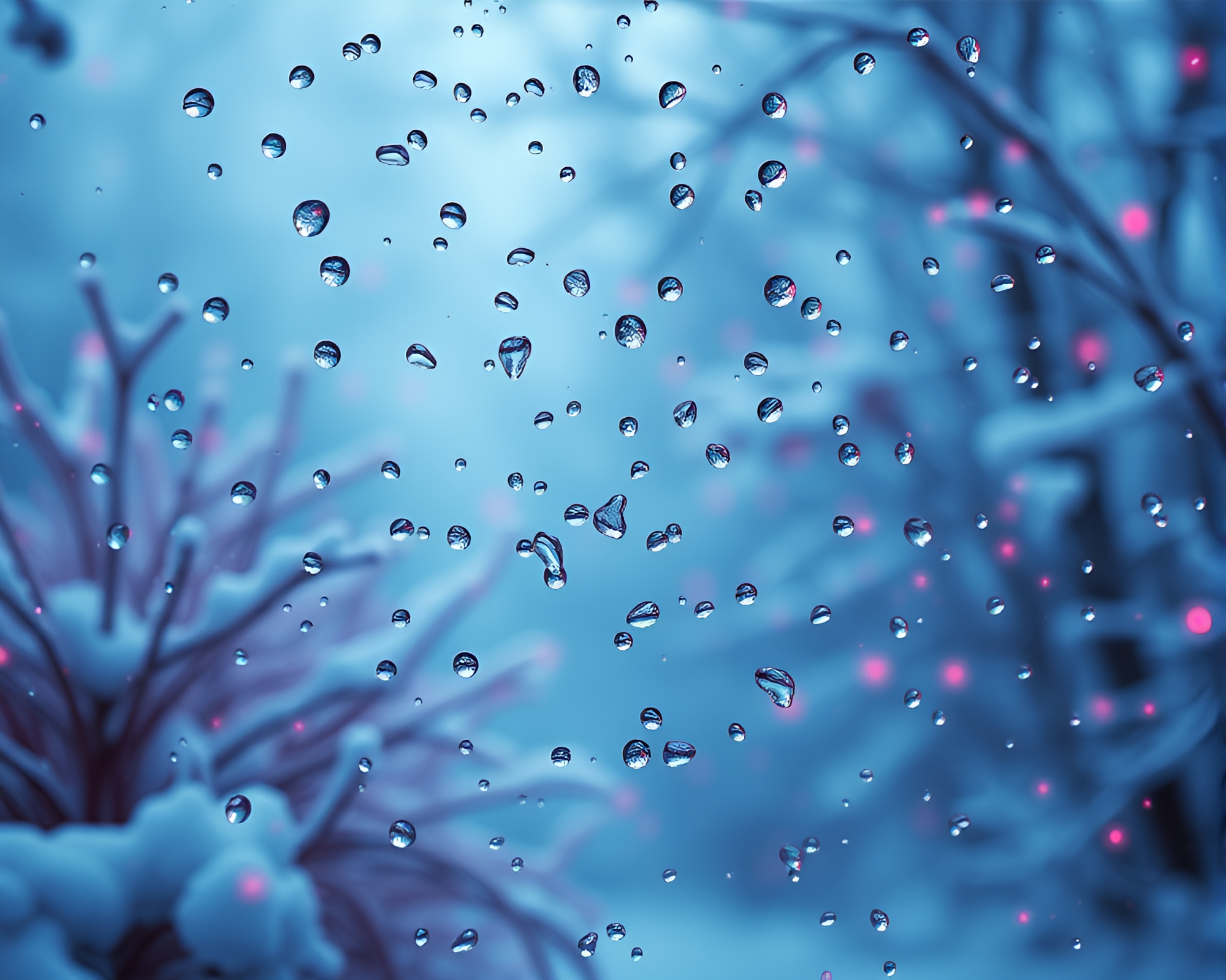 Frozen Wonderland: Stop-motion Snow Droplets – free AI stock image