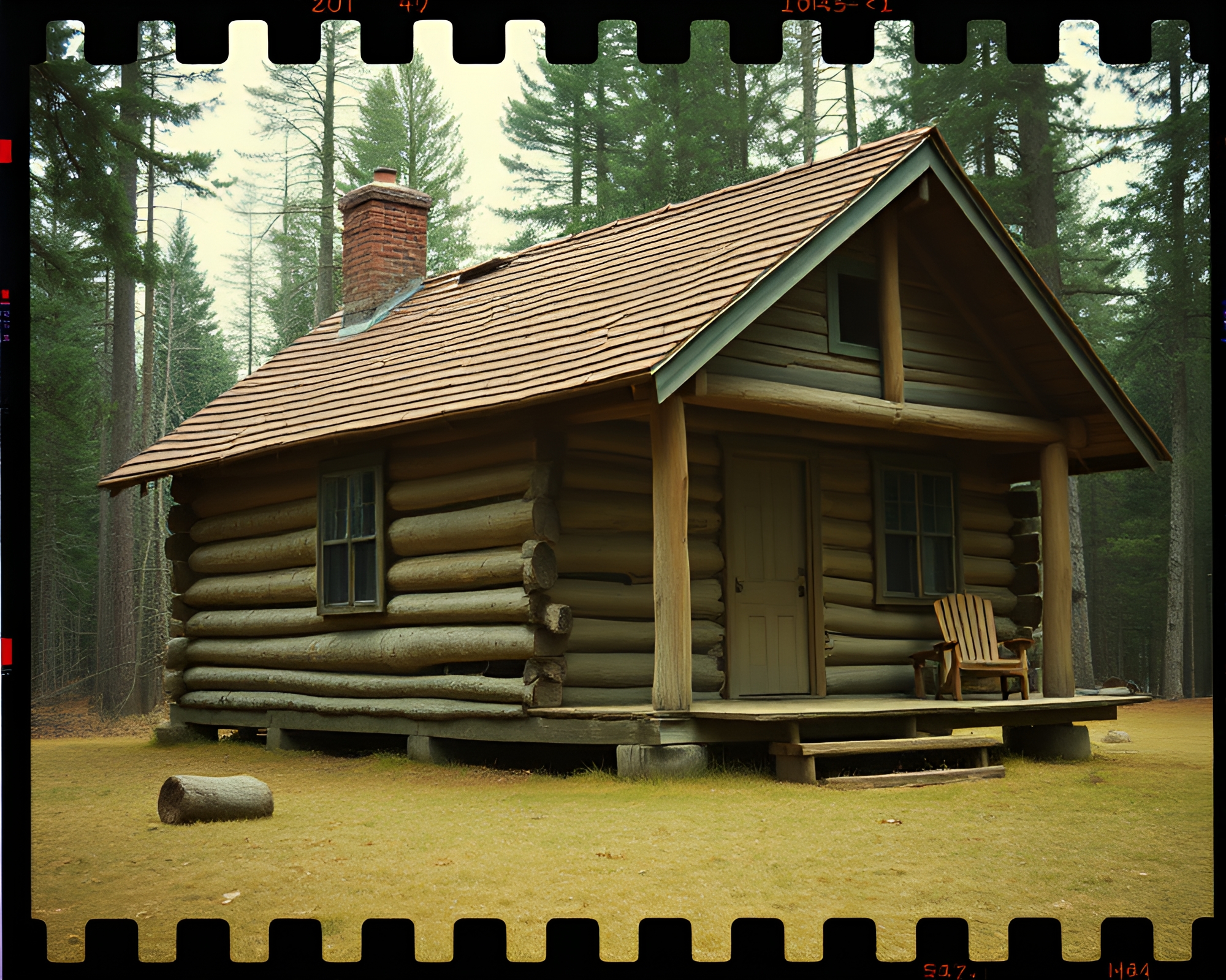 Vintage Film Cabin: Sprocket Hole Contouring – free AI stock image