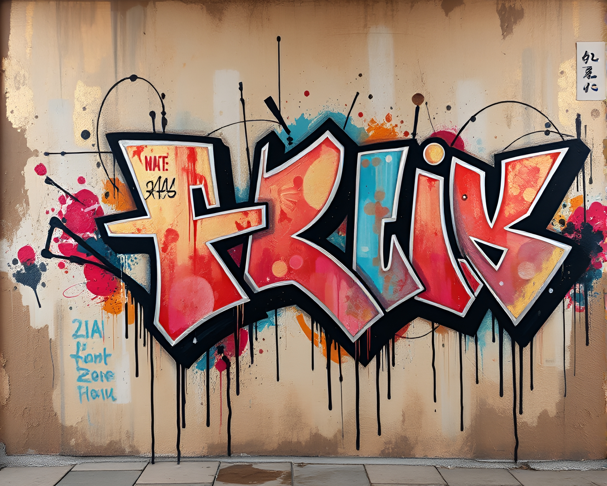 Urban Oil Painting: Mural Magic in Rose Gold – free AI stock image
