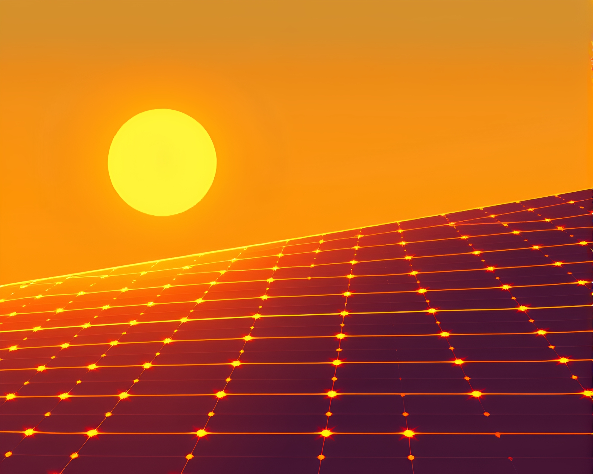 8-bit Solar Panel Array with Bronze Sheen – free AI stock image