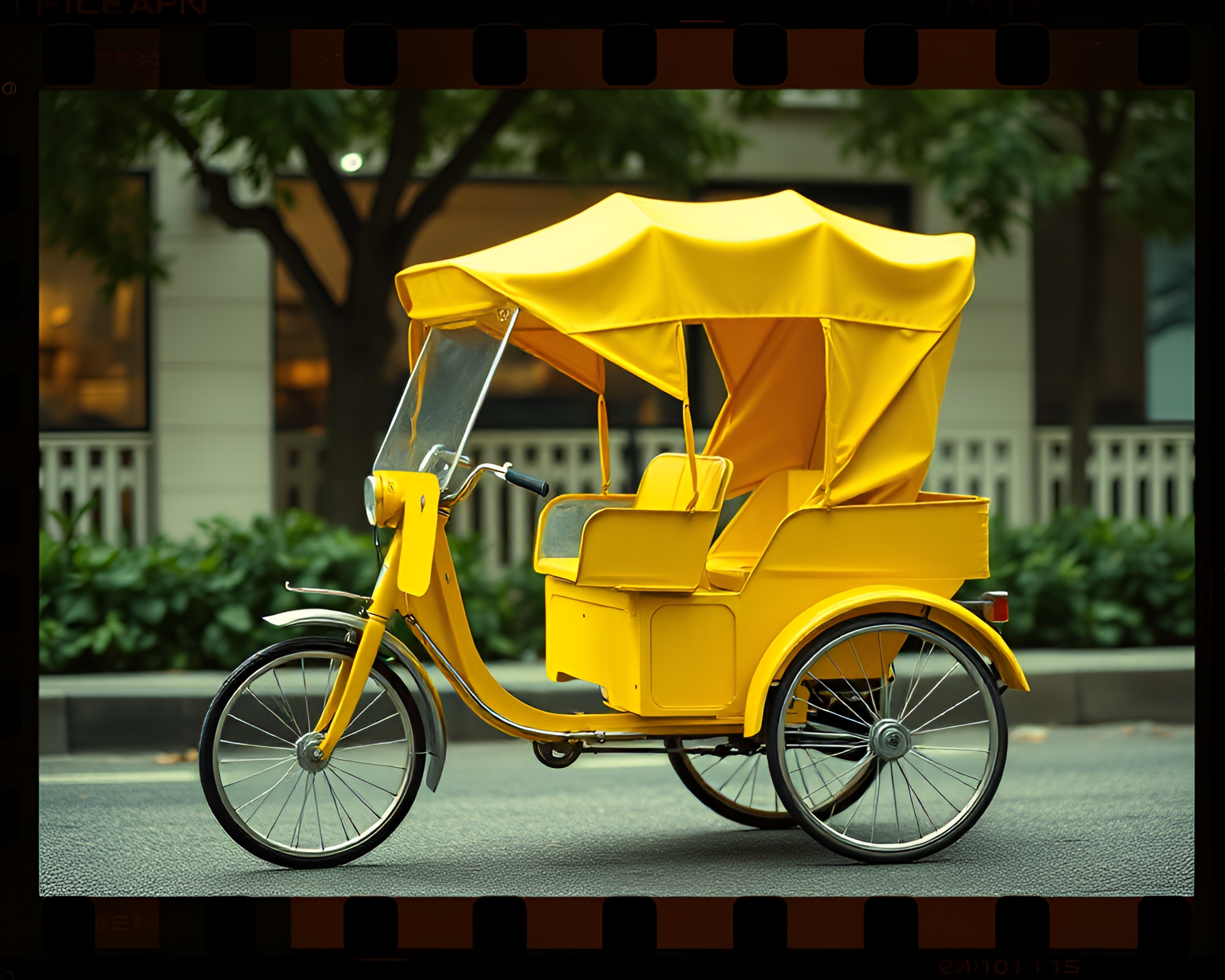 Origami Rickshaw Race with Lemon Yellow Zing Theme – free AI stock image