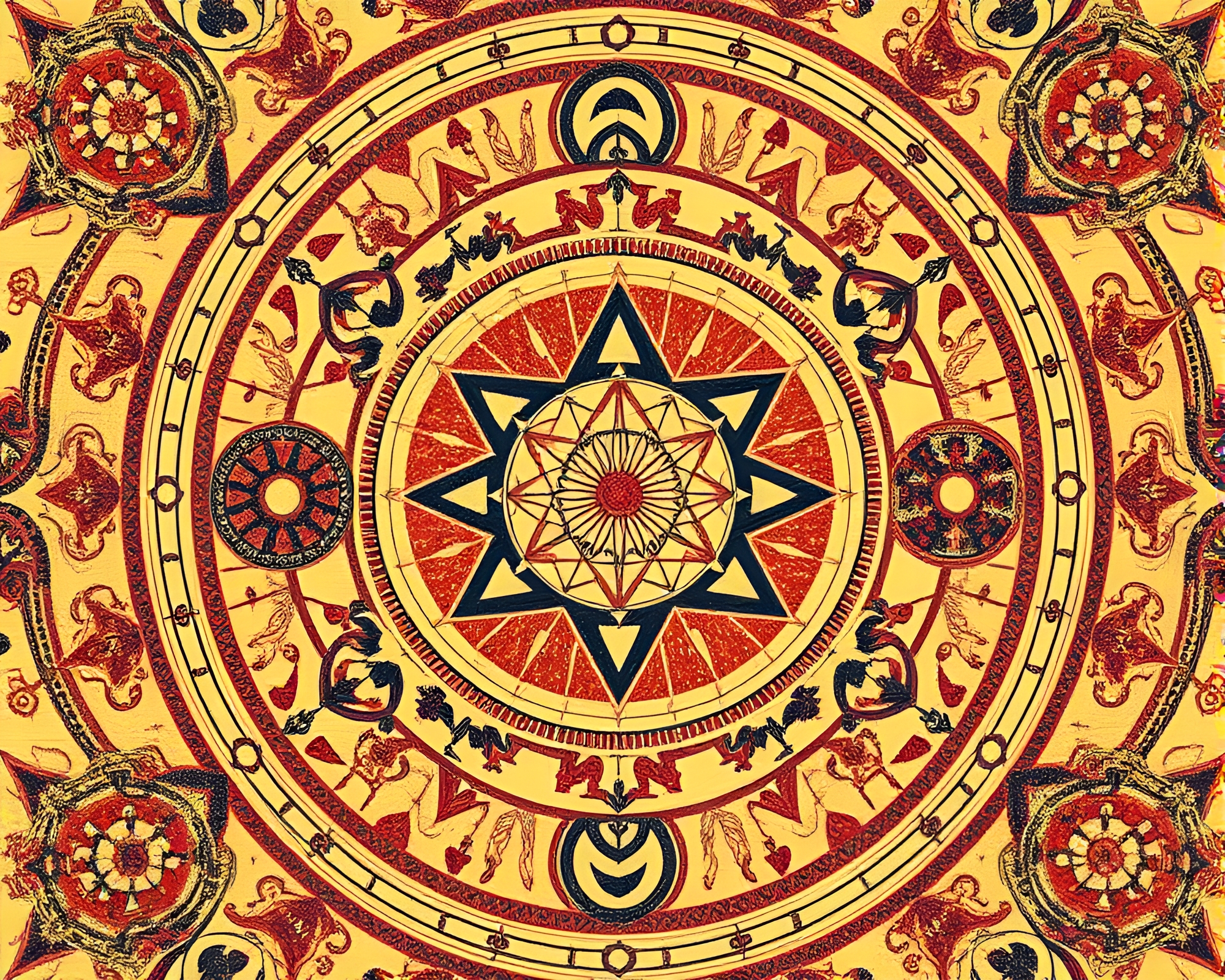 Alchemical Symbols in Geometric Abstraction – free AI stock image