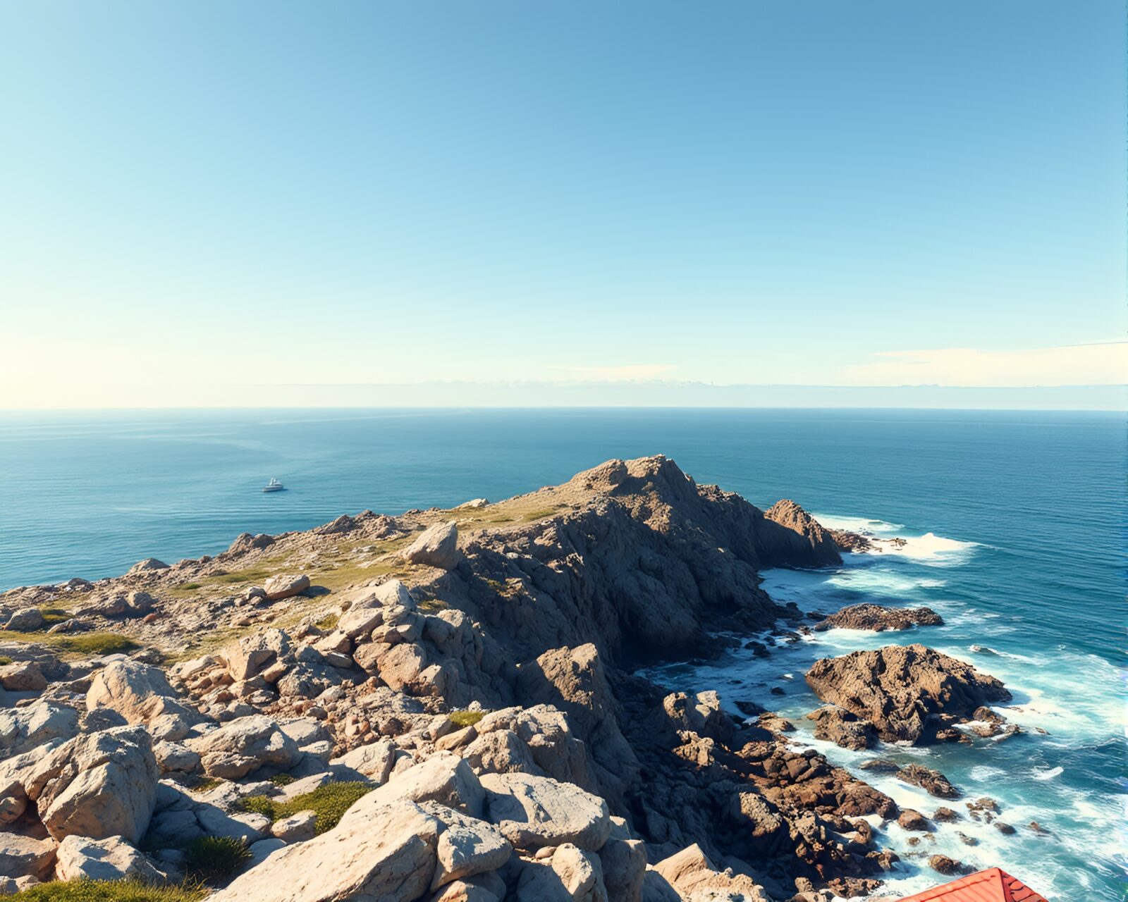 A stunning rocky coast with a cross-processed artistic touch