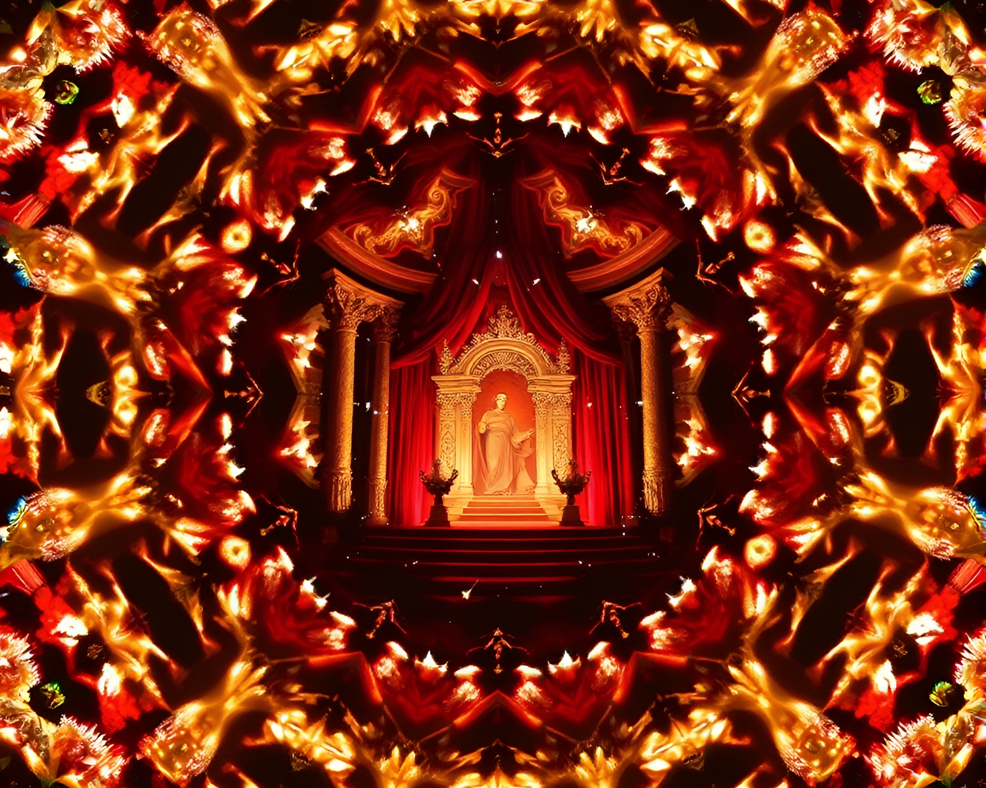 Morse Code Throne Room Kaleidoscope – free AI stock image