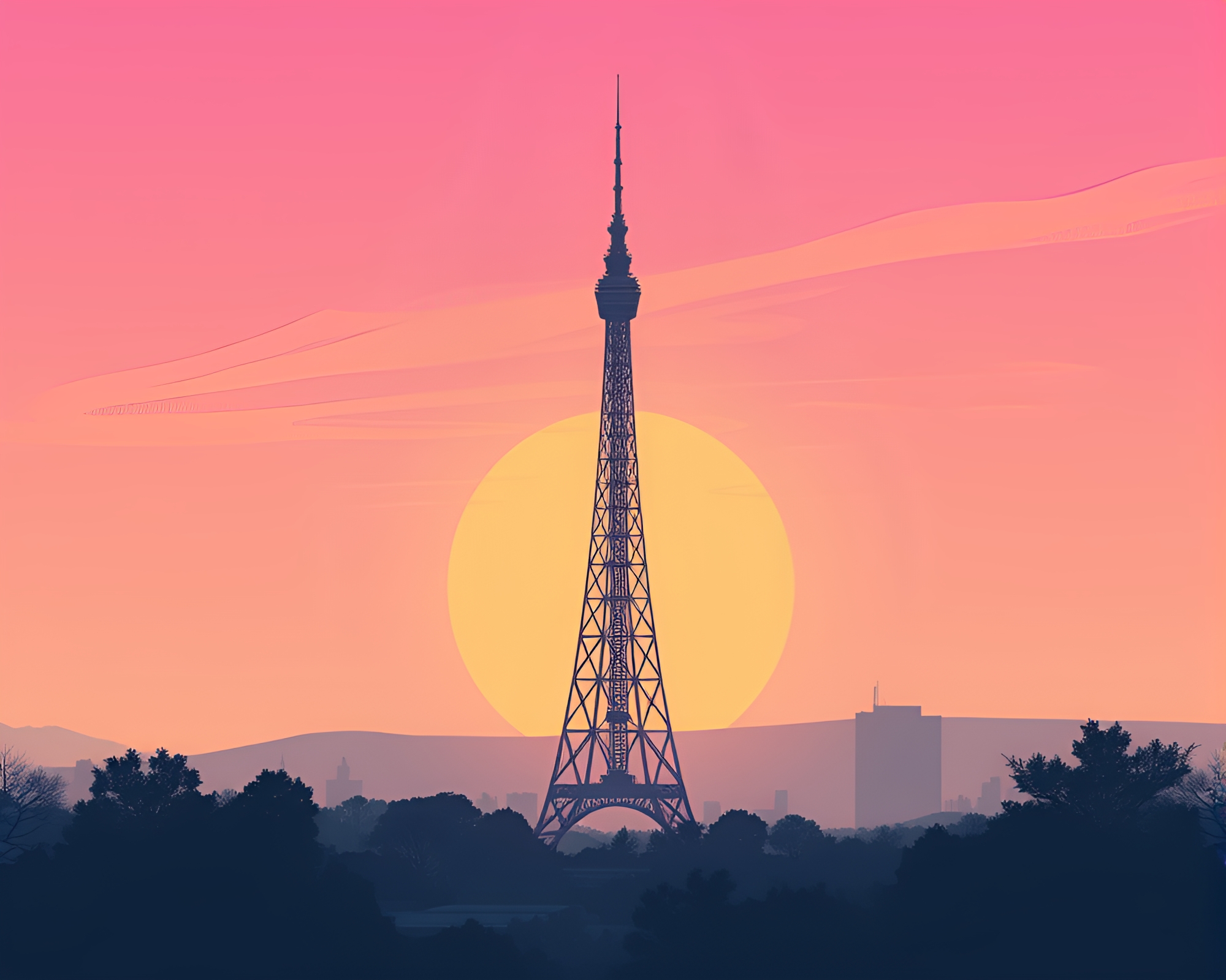 Sunrise Tower in Vector Art – free AI stock image