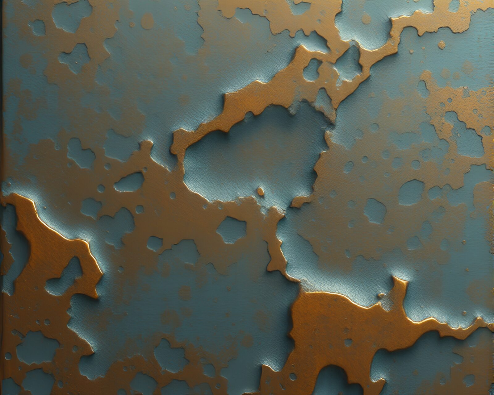 Bronze patina desert mirage in steel-blue finish