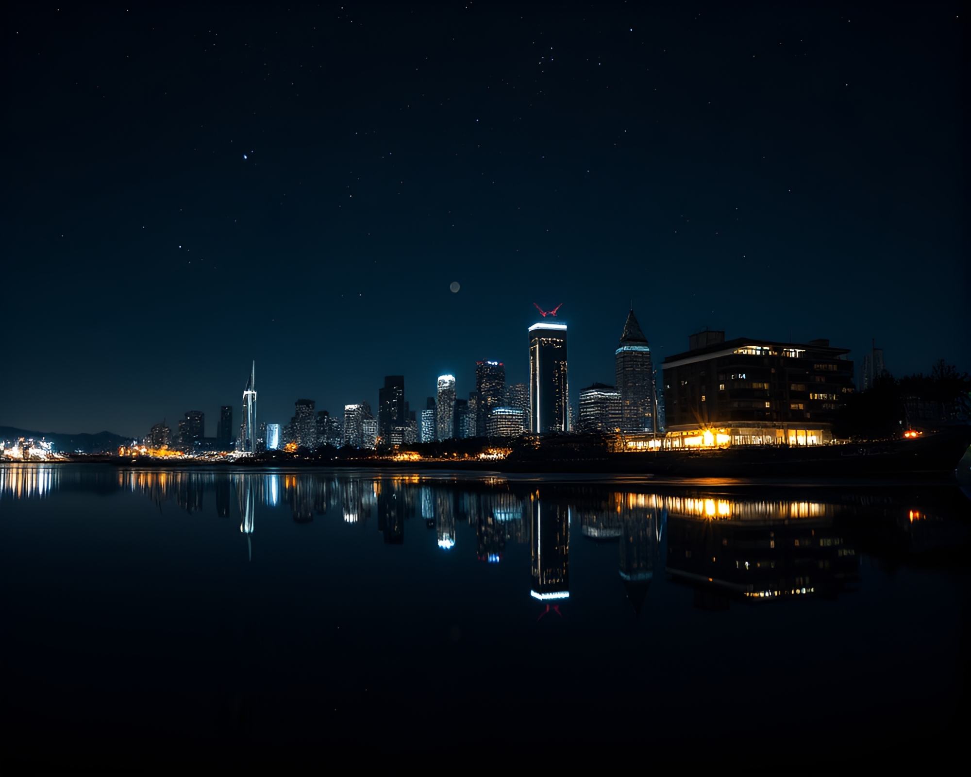 Satellite Reflection: Indigo Mystery Stereograph – free AI stock image