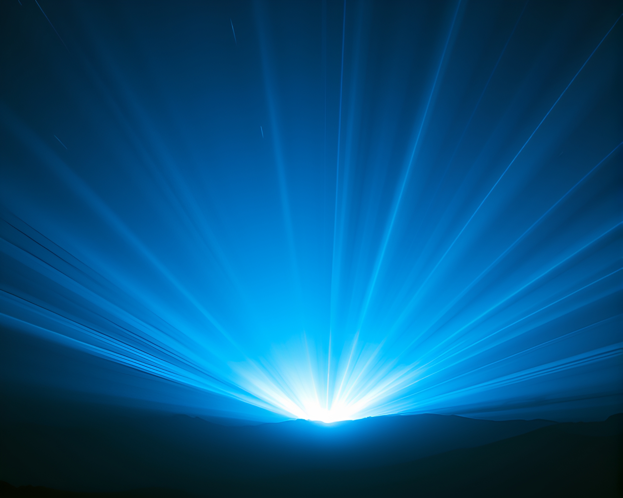 Synthwave Laser Sword Light Trails in Twilight Blue Hour – free AI stock image