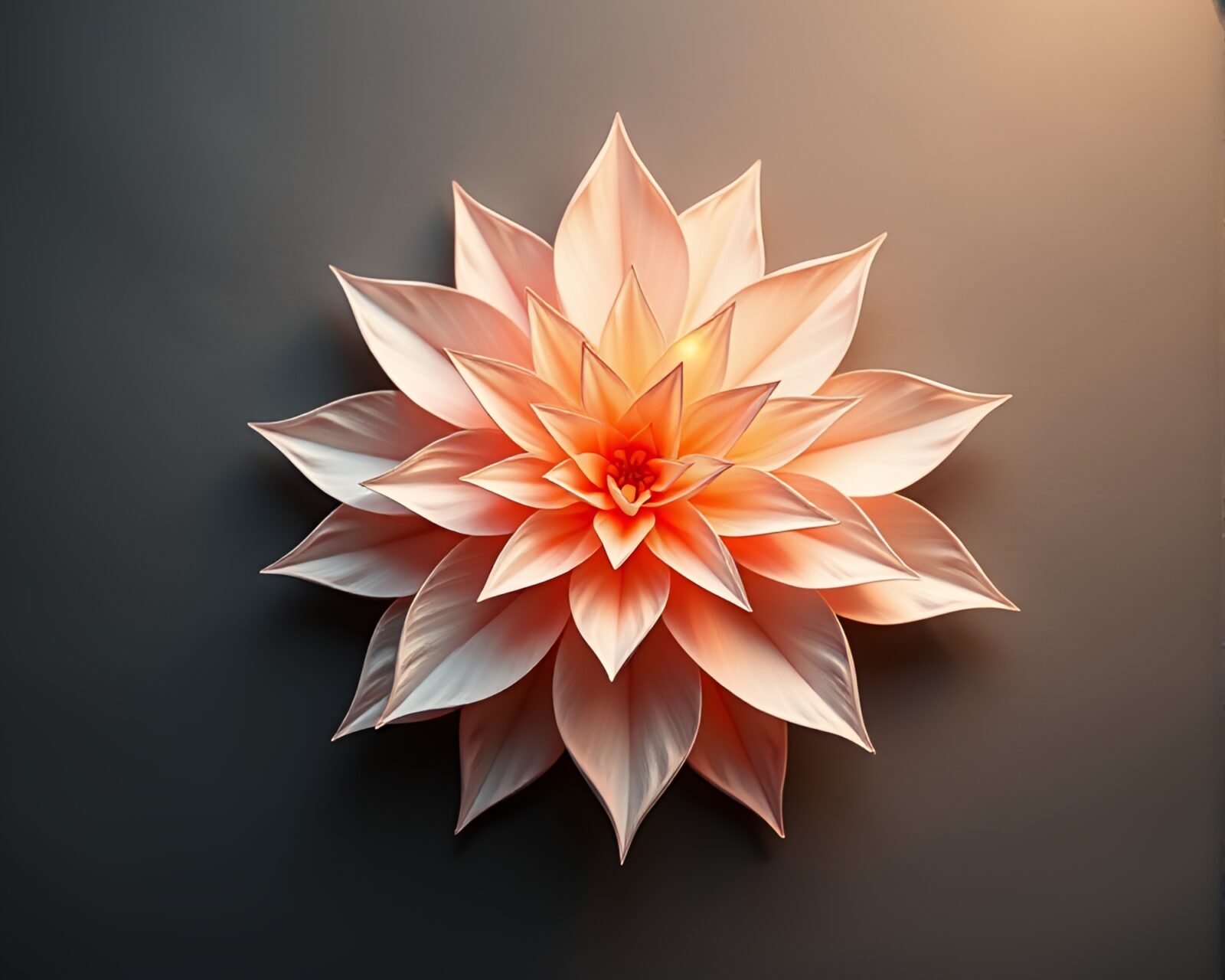 Abstract origami flower in dynamic zoom burst effect