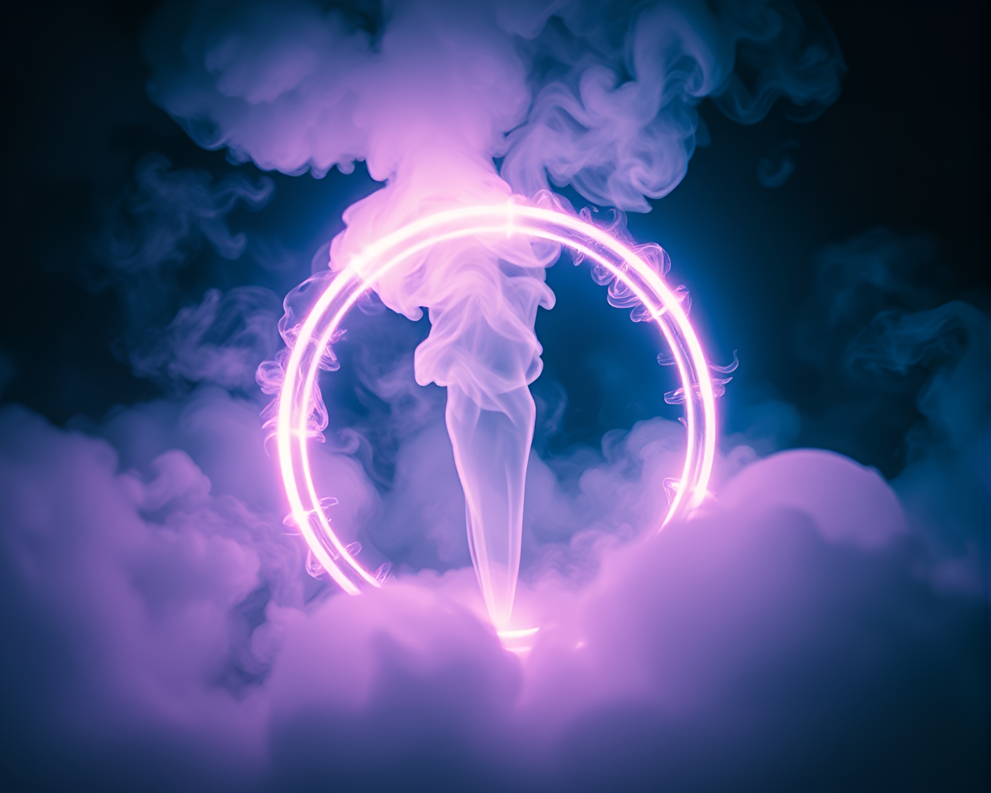 Mesmerizing Zero-Point Energy Smoke Rings Generator – free AI stock image