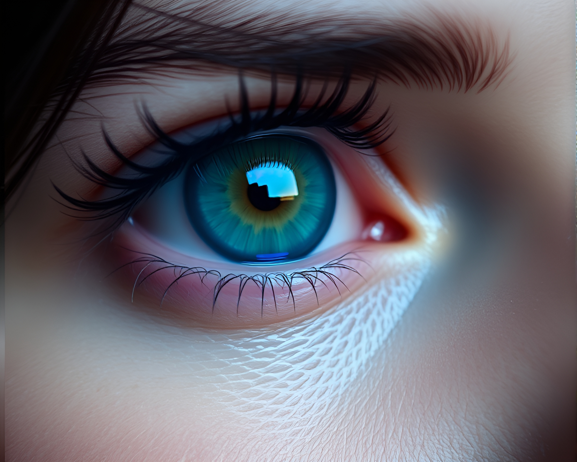 Intense Smart Contact Lens Close-Up – free AI stock image