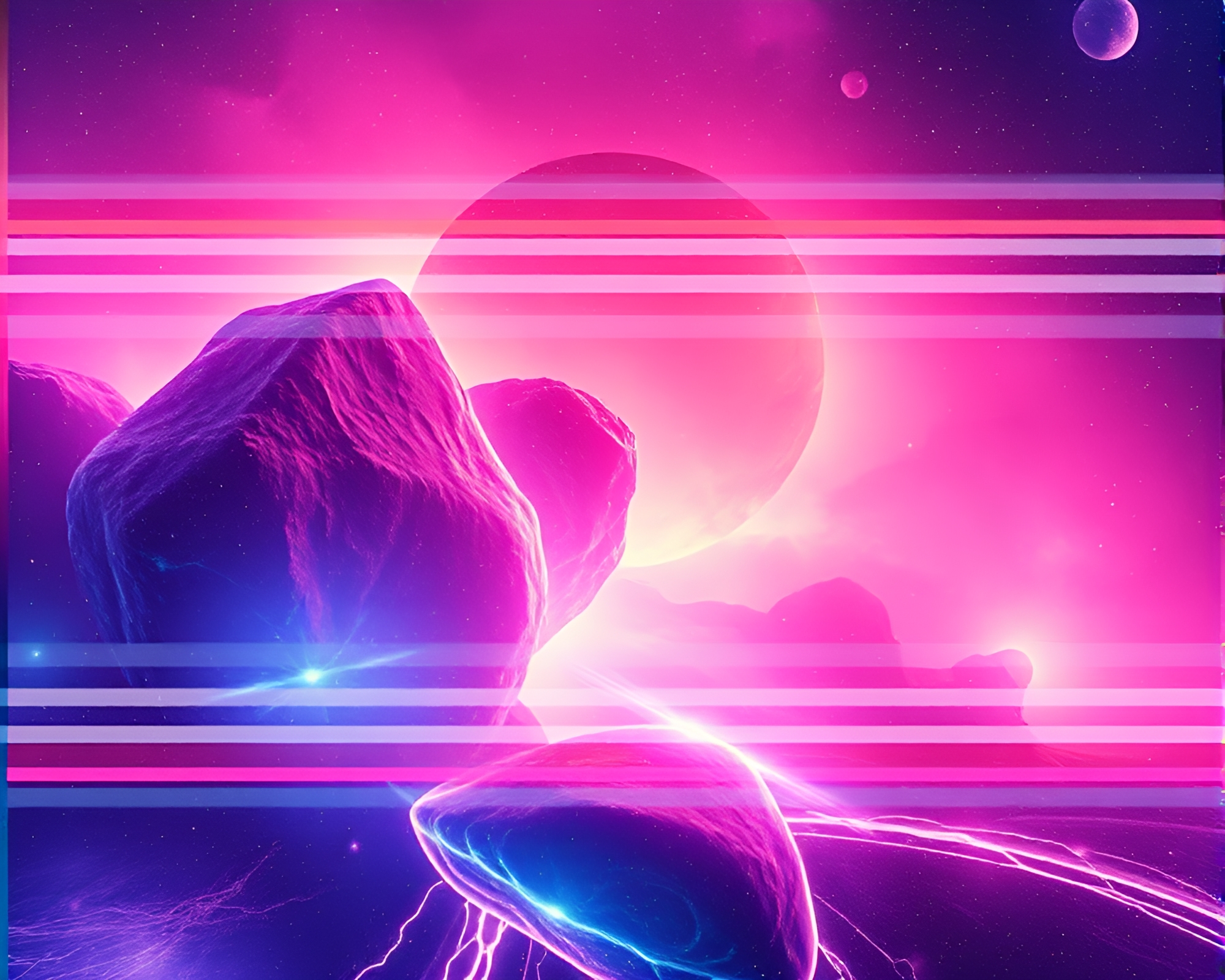 Glowing Rune Stone Amidst Cosmic Dust Stripes – free AI stock image