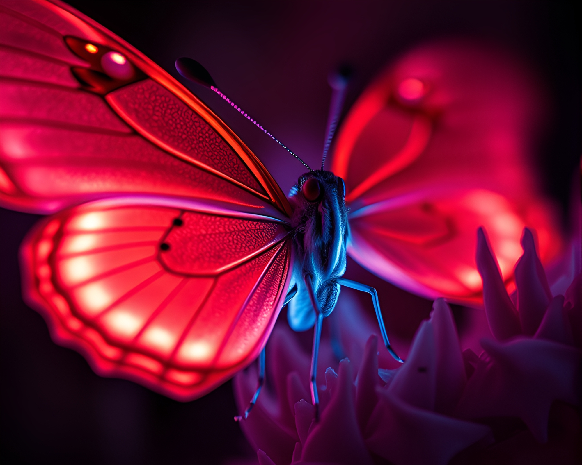 Silk Butterfly Under Strobe Lights – free AI stock image