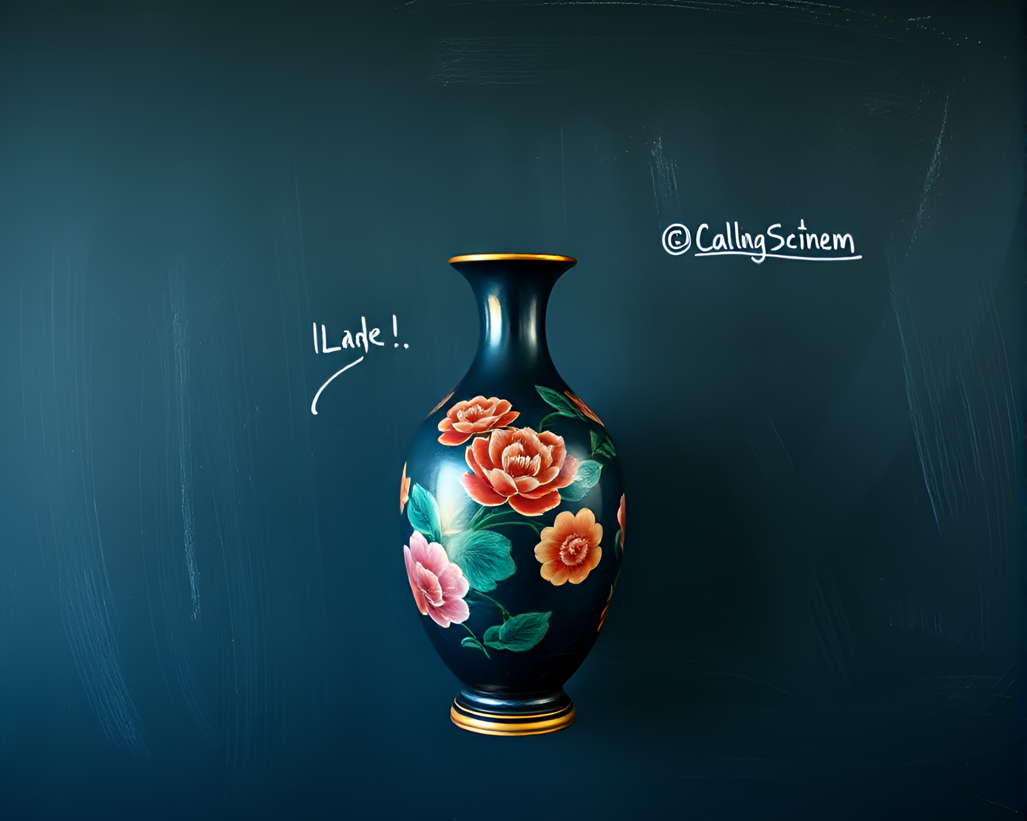 Cloisonné Vase Surreal Art Composition – free AI stock image