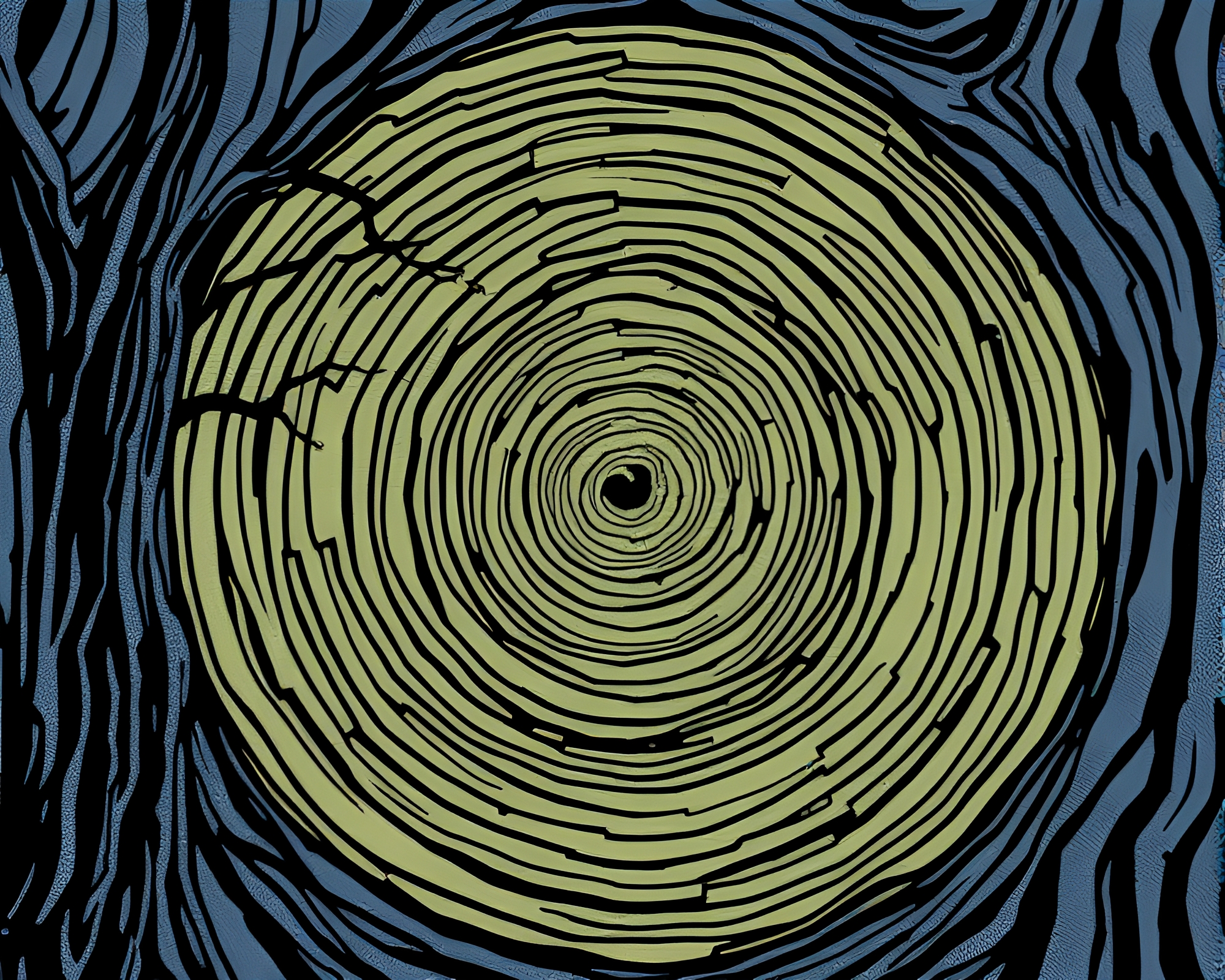 Ethereal Banshee Amidst Tree Rings – free AI stock image