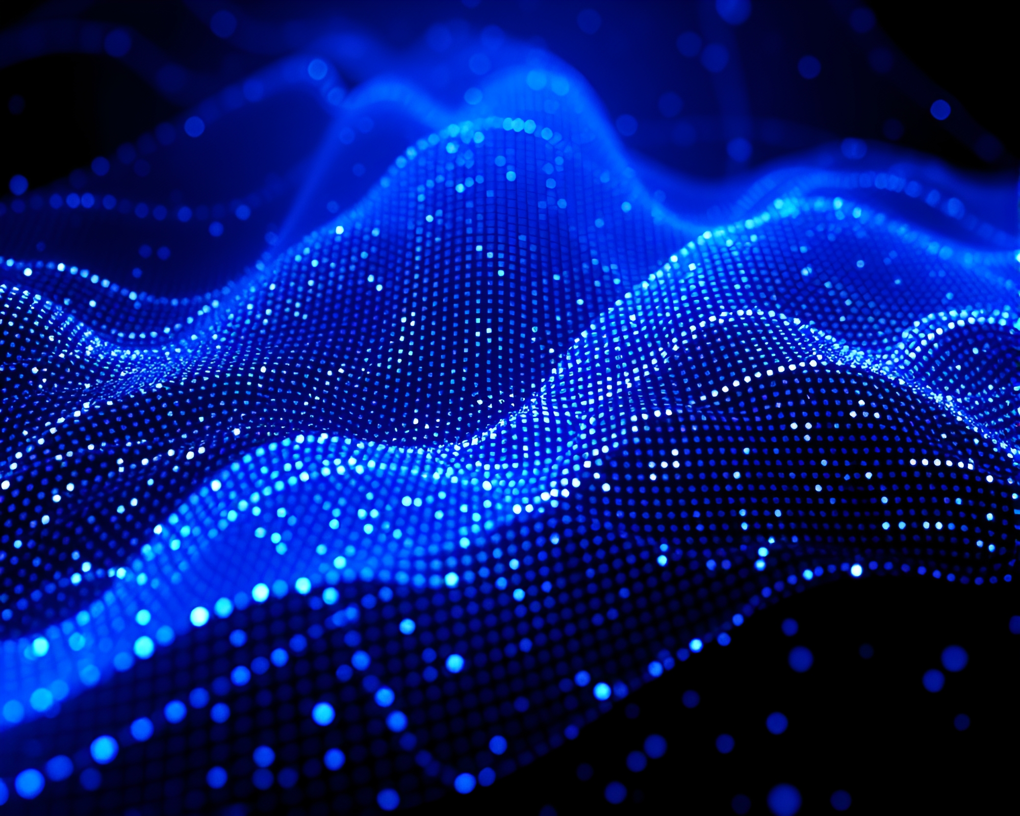 Quantum Fluctuations in Wireframe: Cobalt Blue Composition – free AI stock image