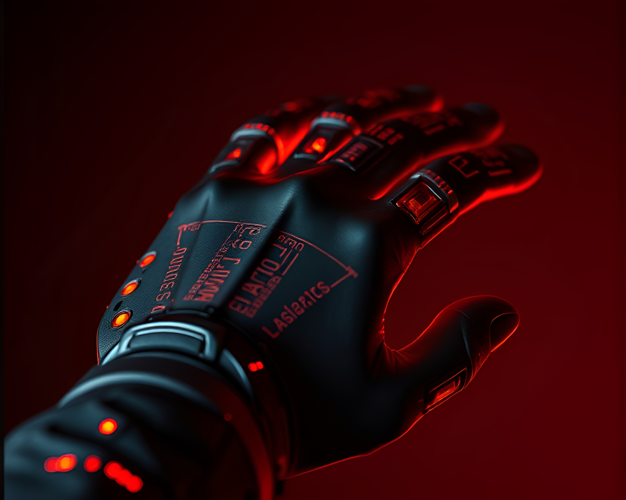 Cybernetic Hand Engraved in Infrared Warmth – free AI stock image