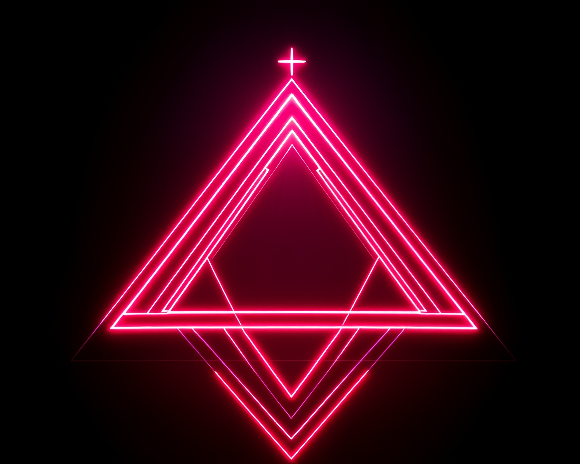 Neon Sacred Geometry in Dutch Angle Film Noir Scene – free AI stock image