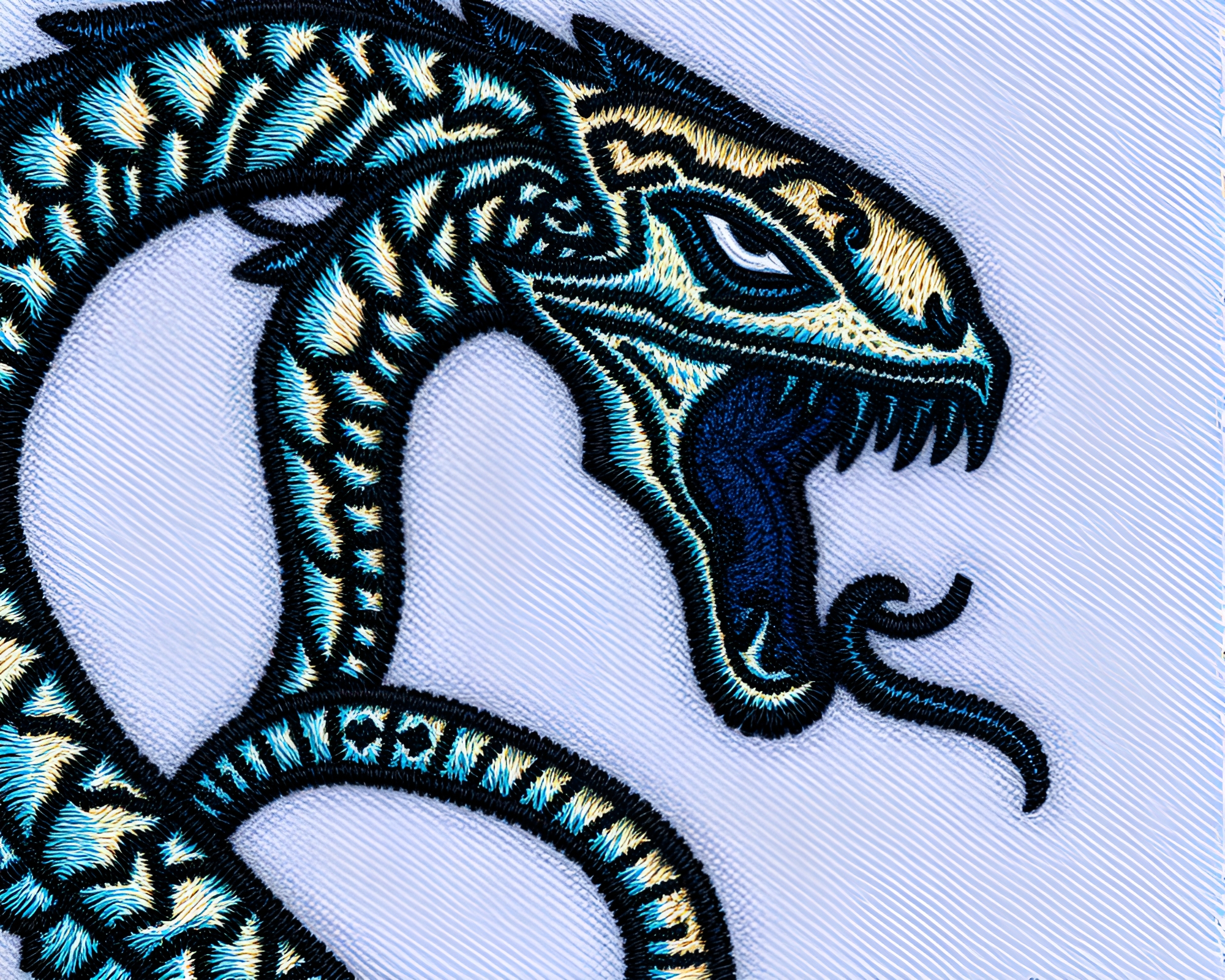 Mystical Kraken Embroidered Tapestry with Holographic Shadows – free AI stock image