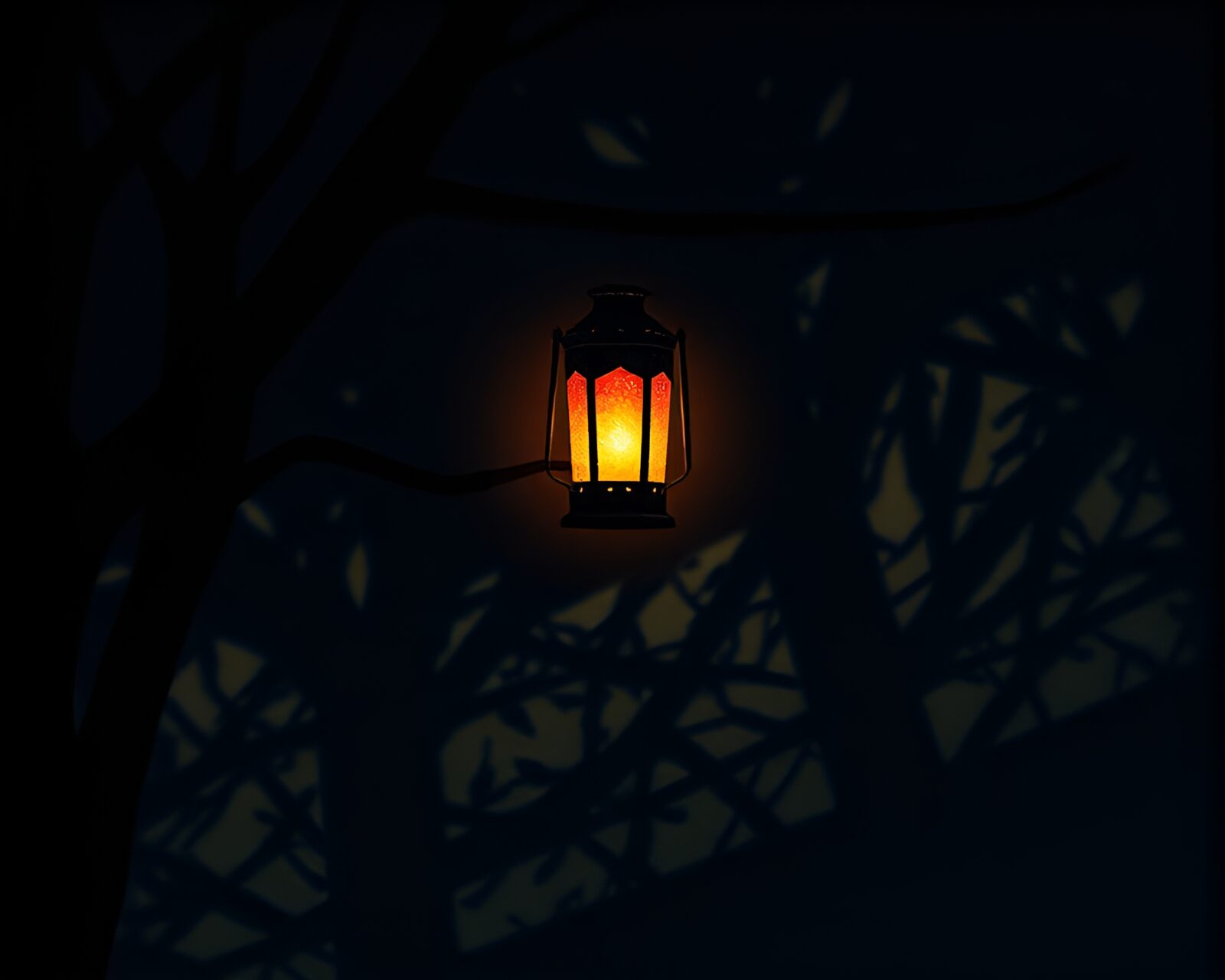 Digital artwork of oil lantern pixelated in soft shadow lithograph