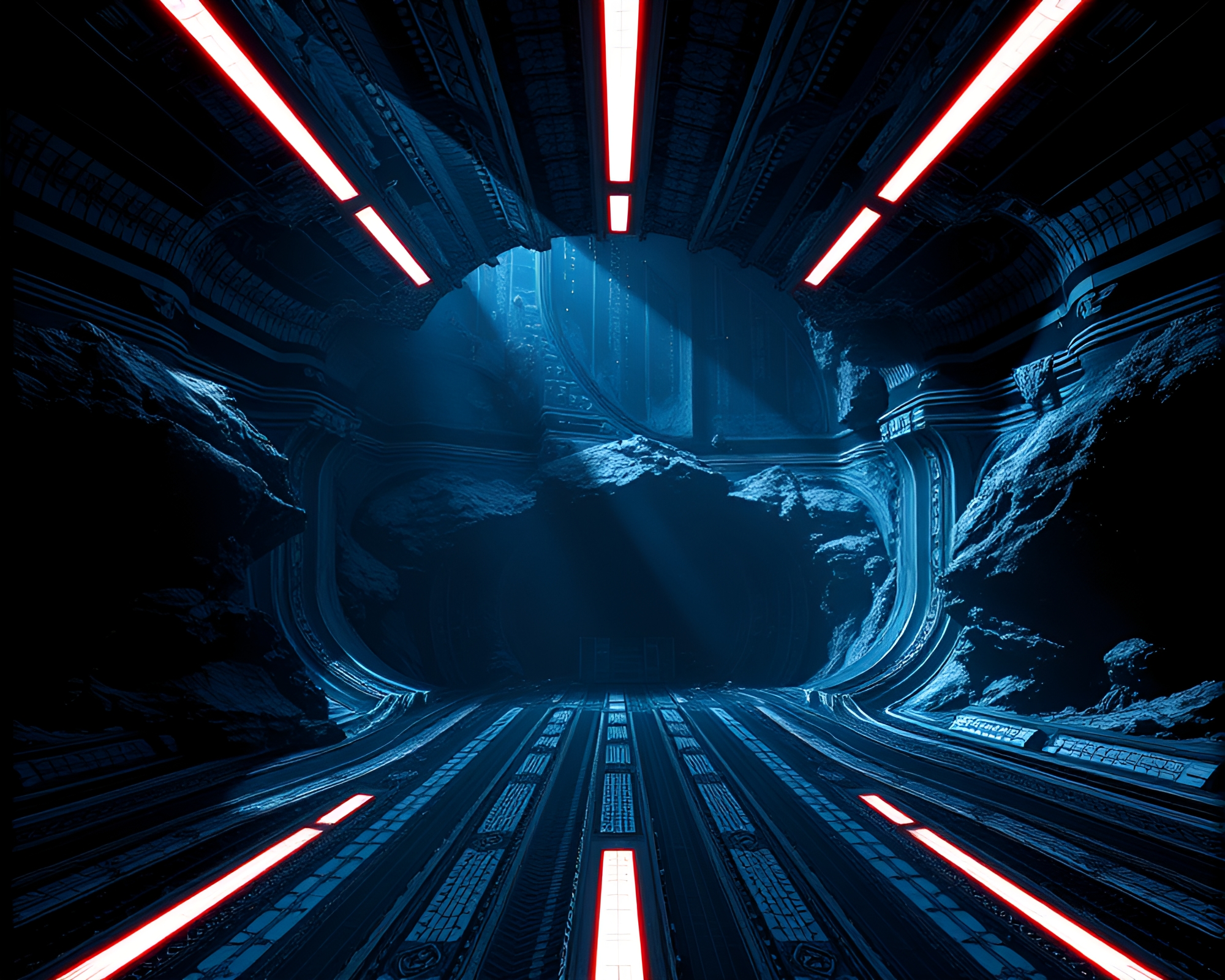 Striped Space Habitat with Real-Time Ray Tracing – free AI stock image