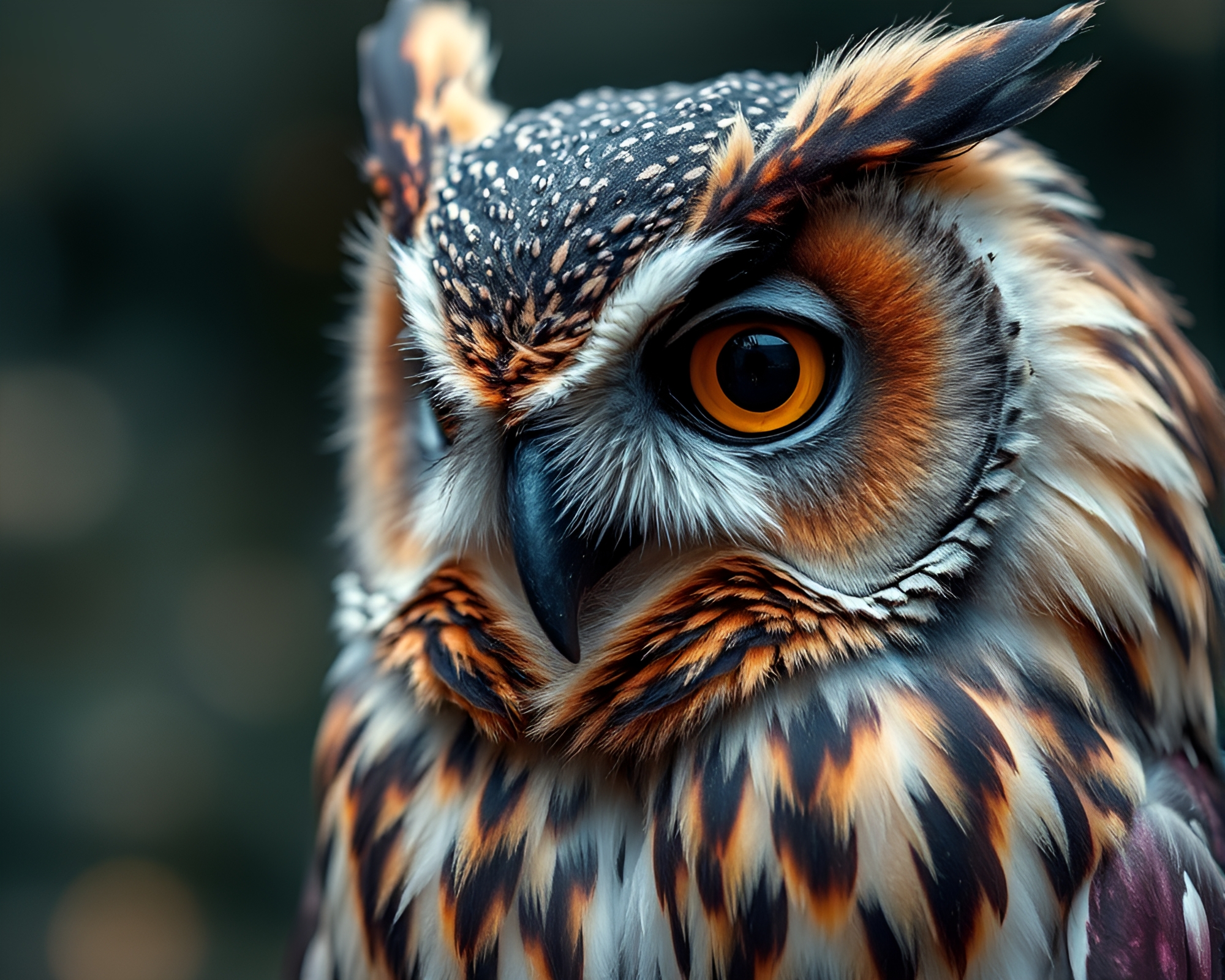 Enigmatic Owl in Acid Wash Light Painting Composition – free AI stock image
