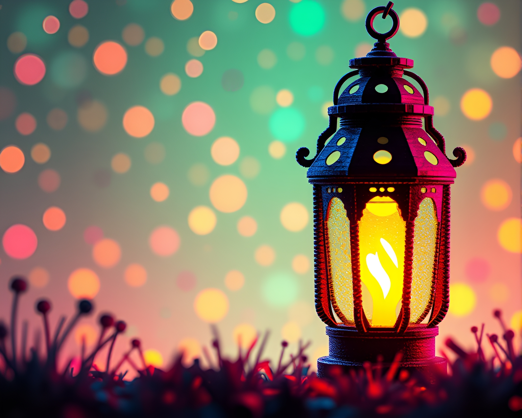 Mildew Spotted Oil Lantern in Glitchy Voxel Art – free AI stock image