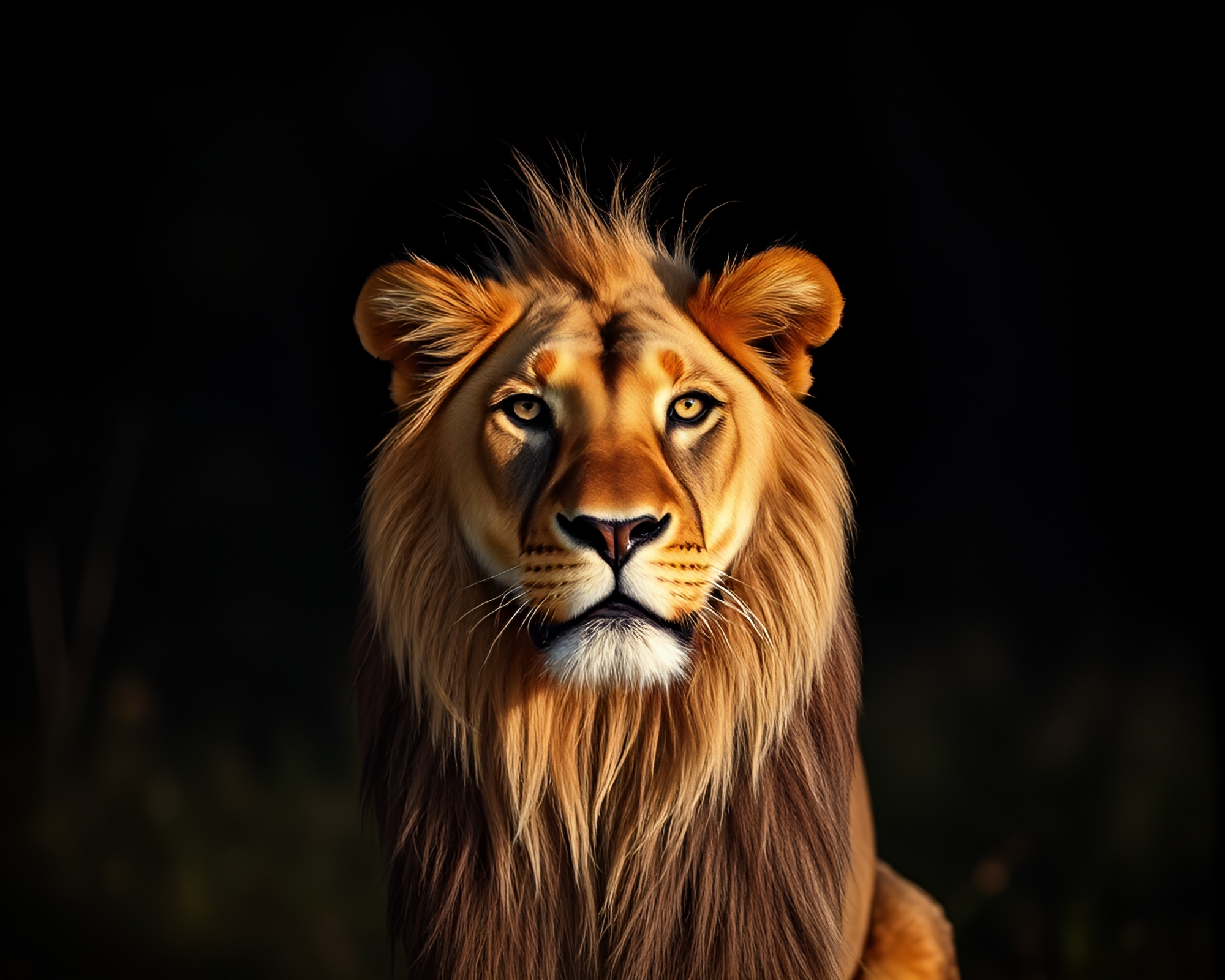 Majestic lion in ethereal light painting landscape – free AI stock image