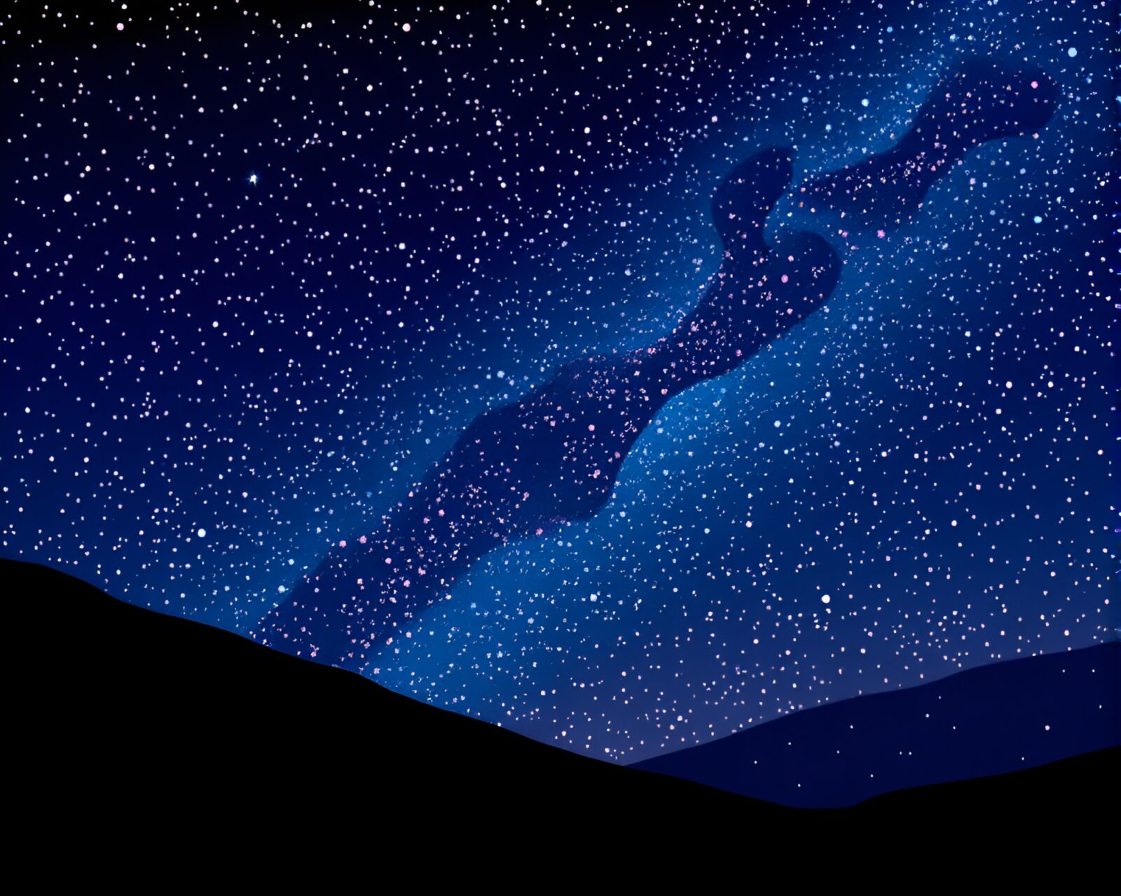 Vibrant starlit sky created with pointillist fractal dots