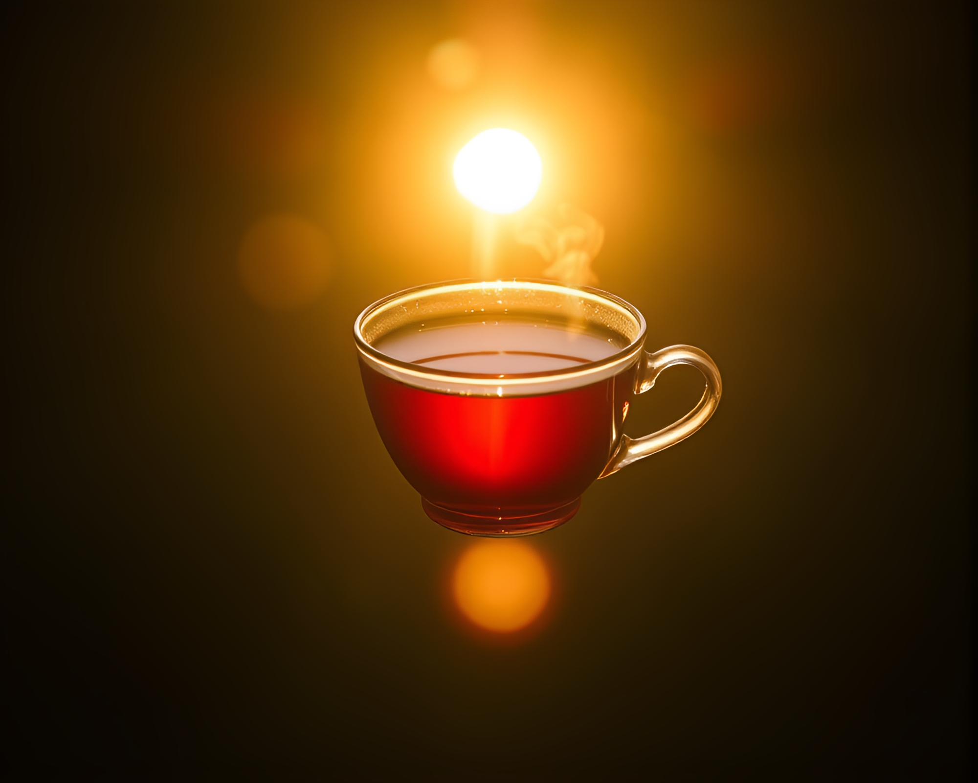 Floating Tea Cup Serenity in Hatching Style – free AI stock image