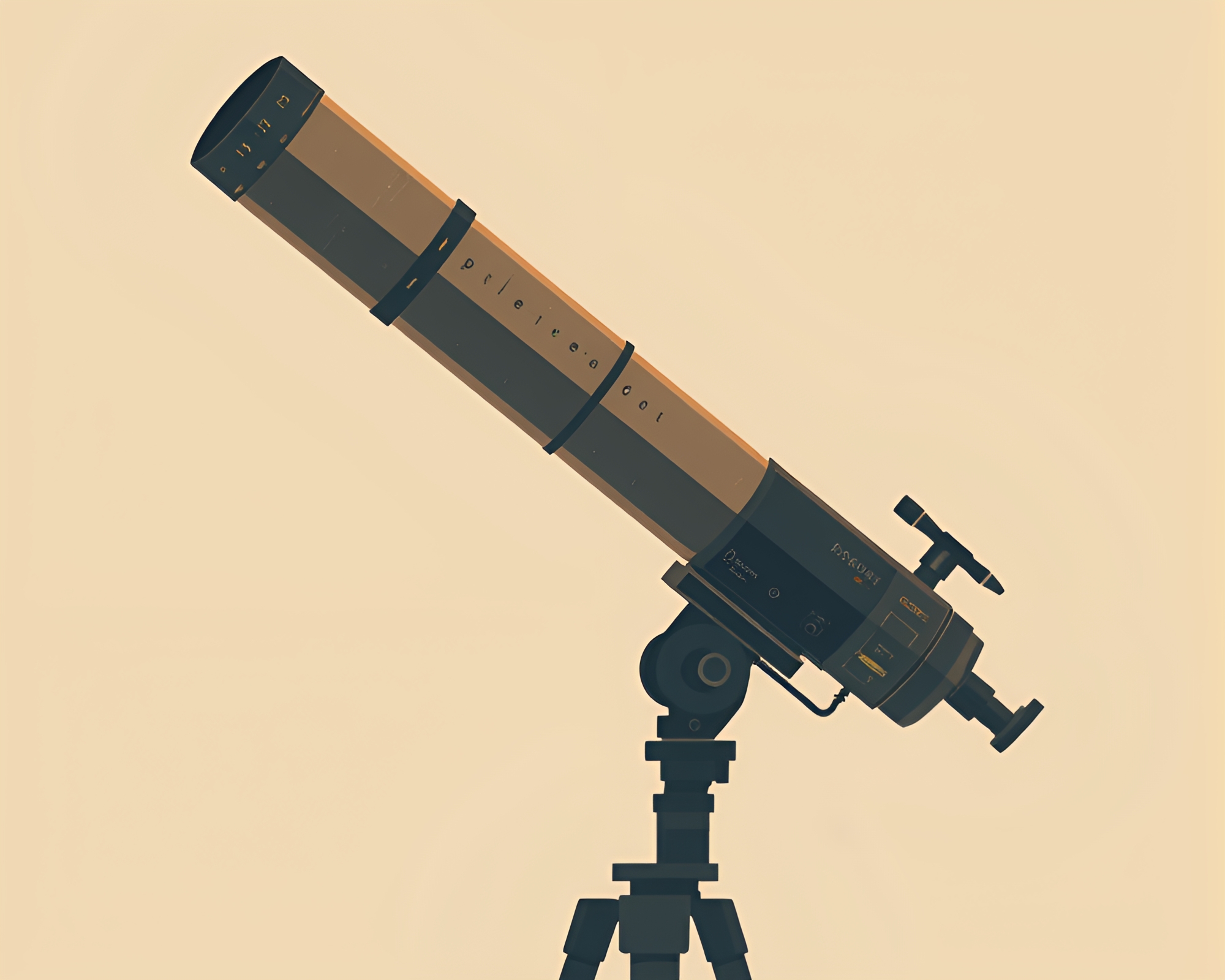 Minimalist Telescope View Illustration in Muted Earth Tones – free AI stock image