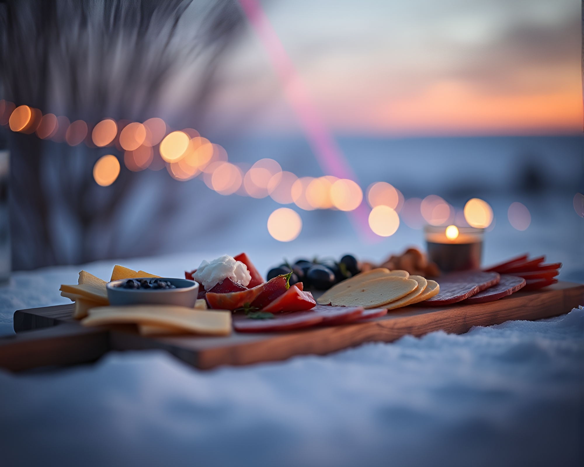 Sliced Meat Sculpted by Laser Beams at Polar Dusk – free AI stock image