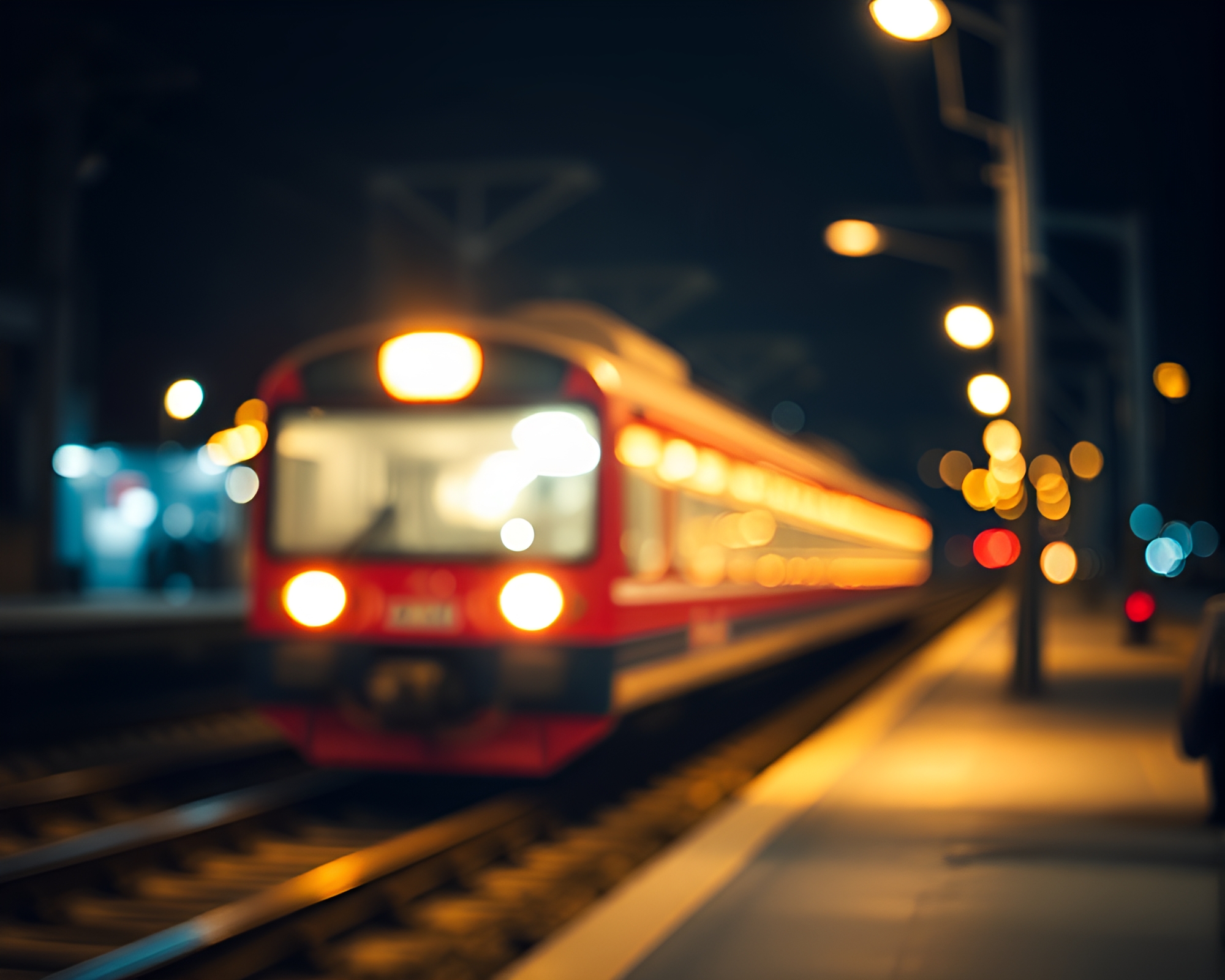 Surreal Ink Calligraphy Train Light Trails Voxel Art – free AI stock image