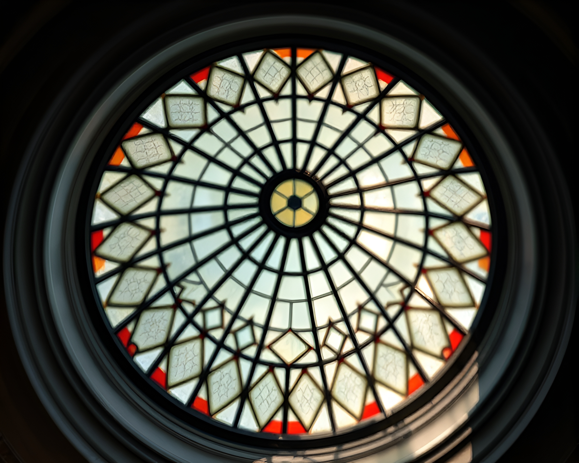 Ethereal Stained Glass Dome in Minimalist Enclave – free AI stock image
