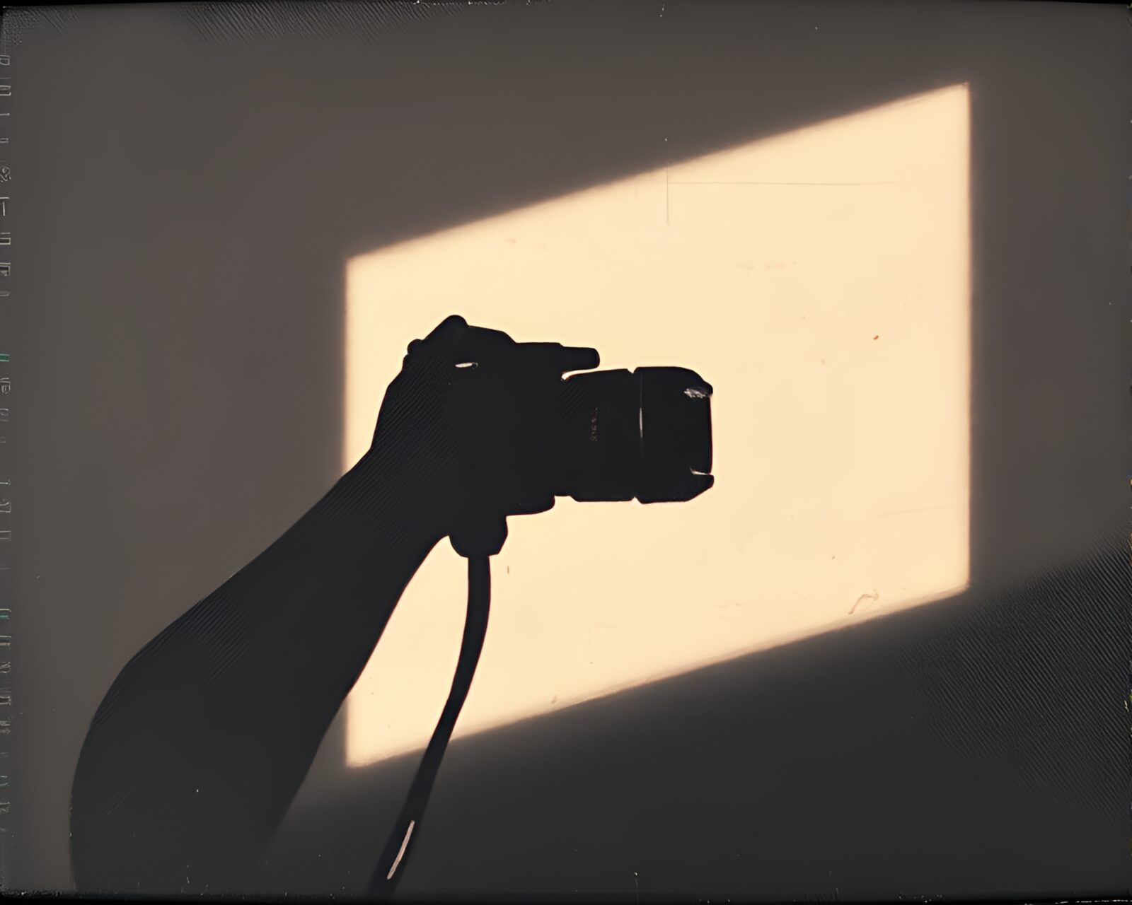 Muted shadows portraying a camera theme in artistic style
