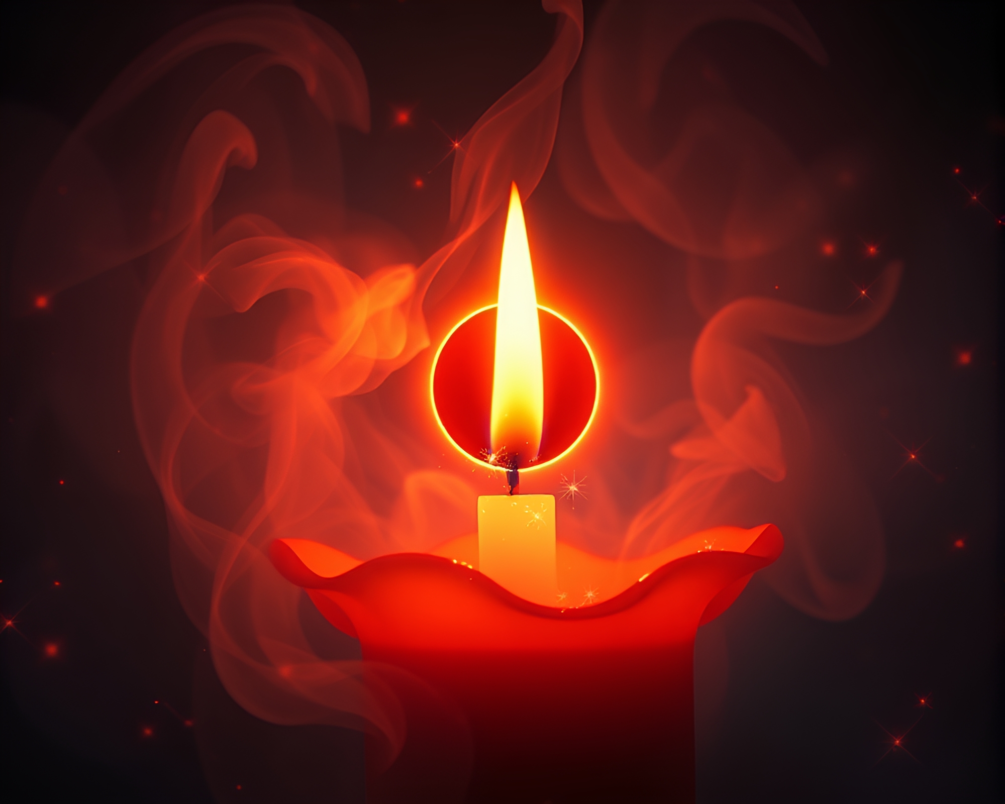 Solar Eclipse Candle Smoke in Synthwave Style – free AI stock image