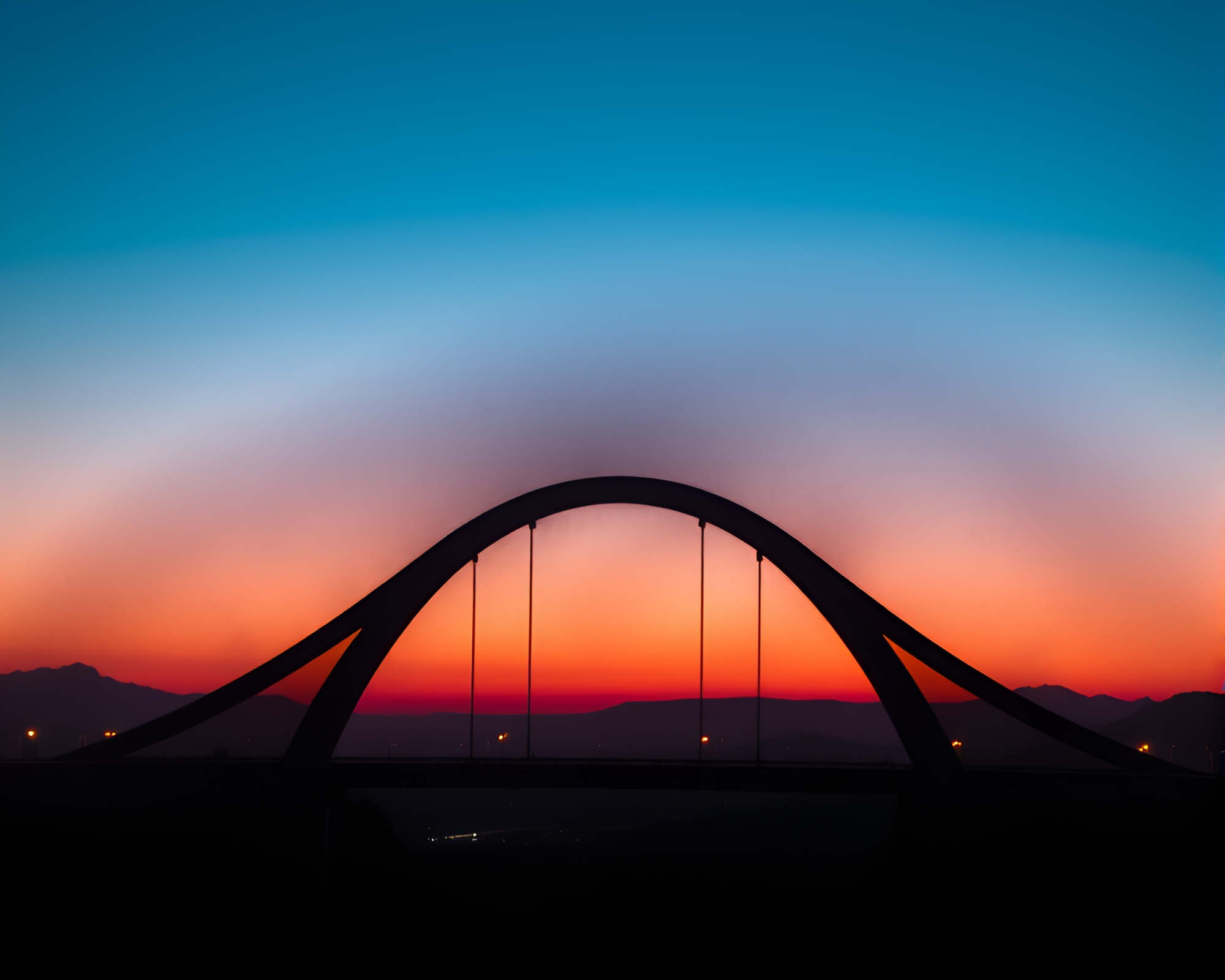 Mystical Arch Bridge in Dusty Twilight Vignette – free AI stock image