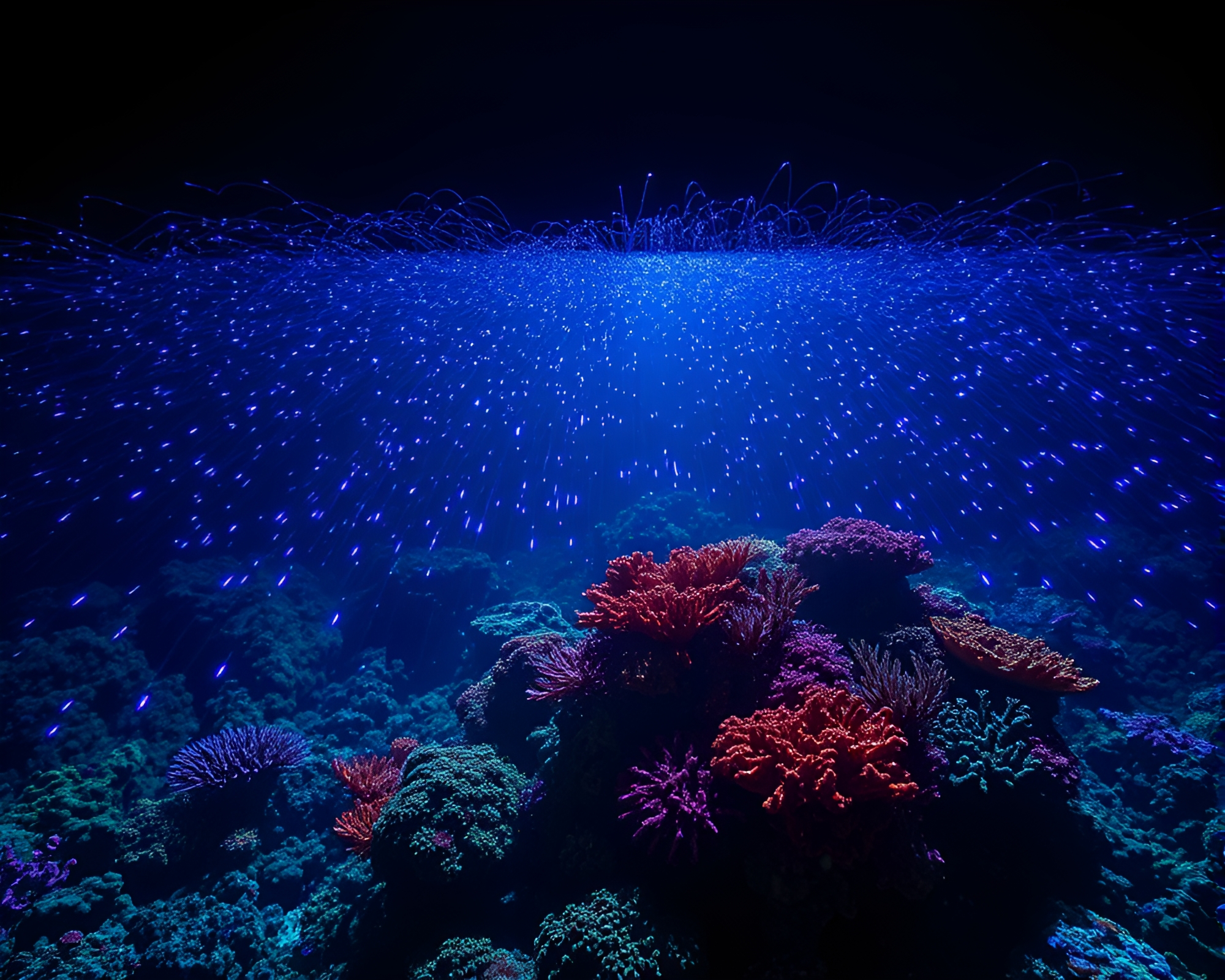 Vibrant Coral Reef Carnival Stippling Art – free AI stock image
