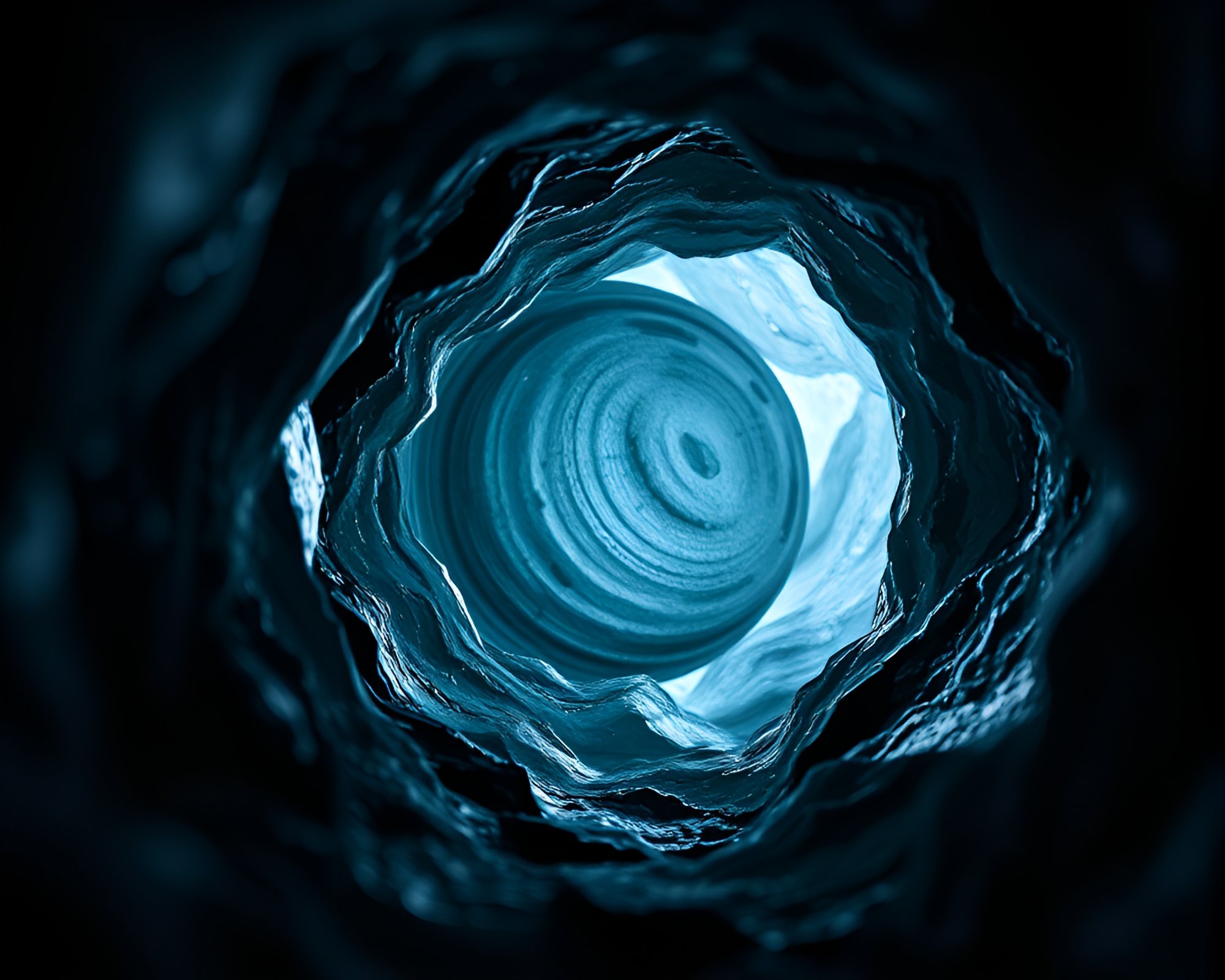 Glacial Cave Ecorche Study: Extreme Close-Up – free AI stock image