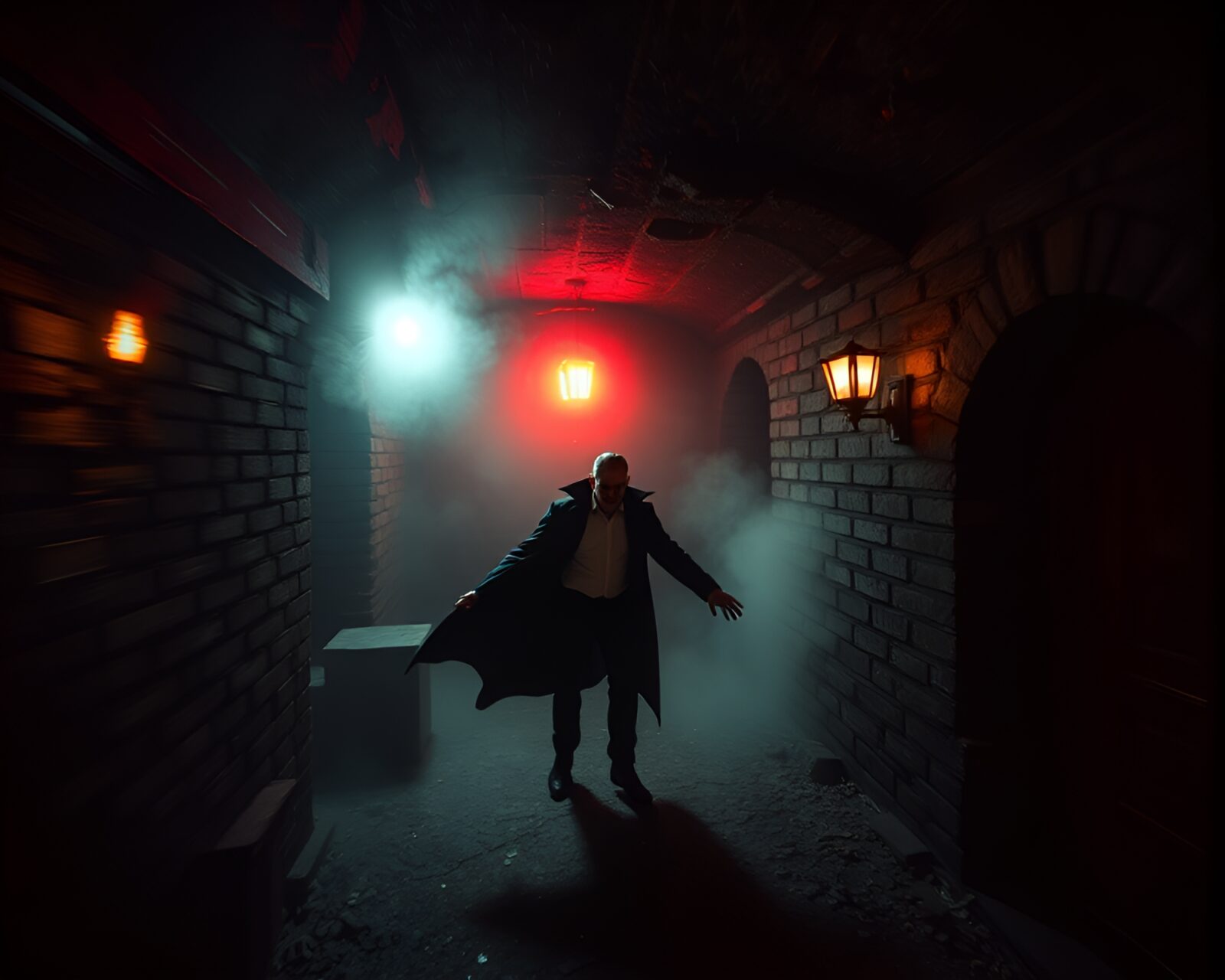 Dark and eerie vampire theme with zoom burst effect