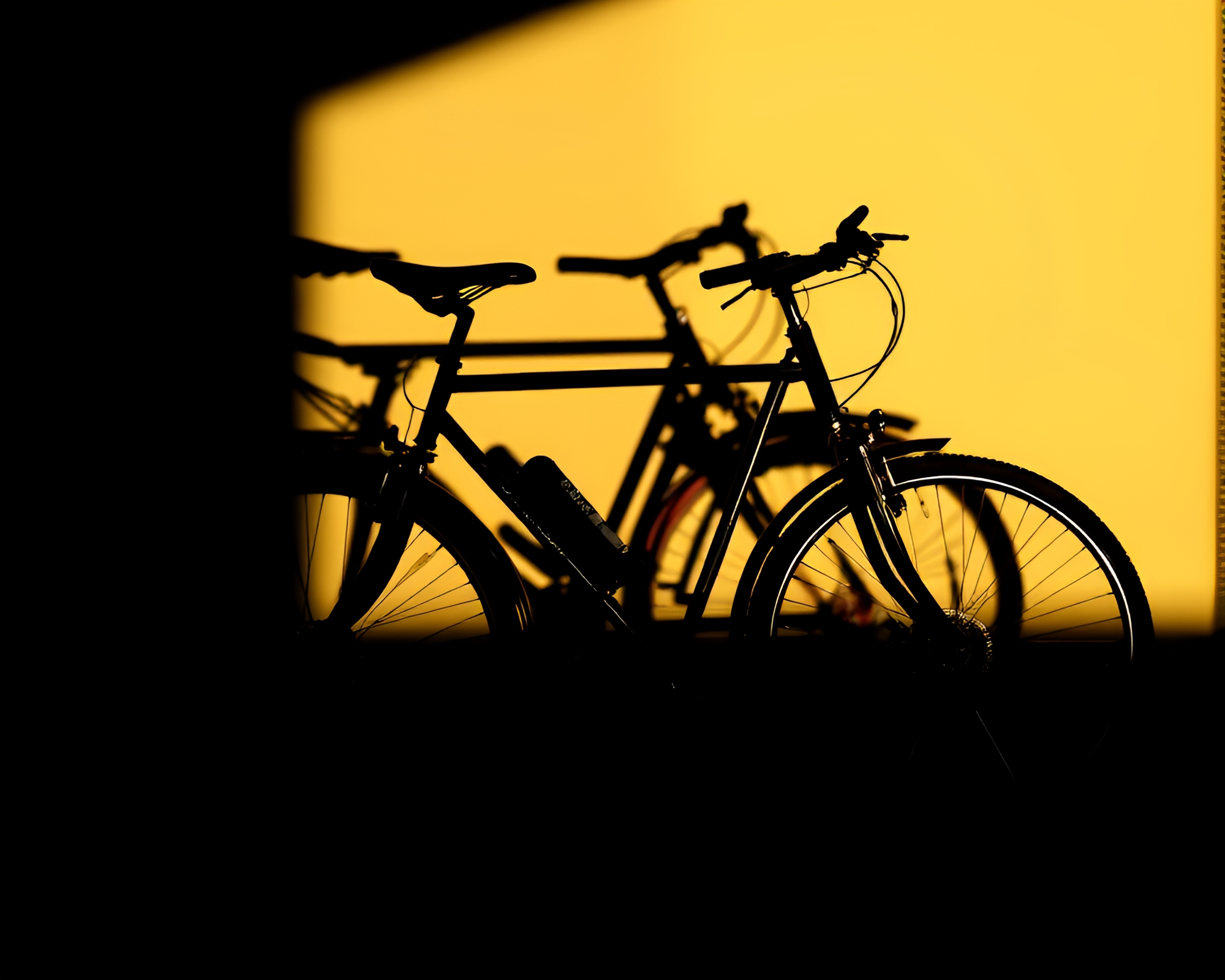 Solar-Powered Bike: Chiaroscuro Prism Refraction Shadow Silhouette – free AI stock image