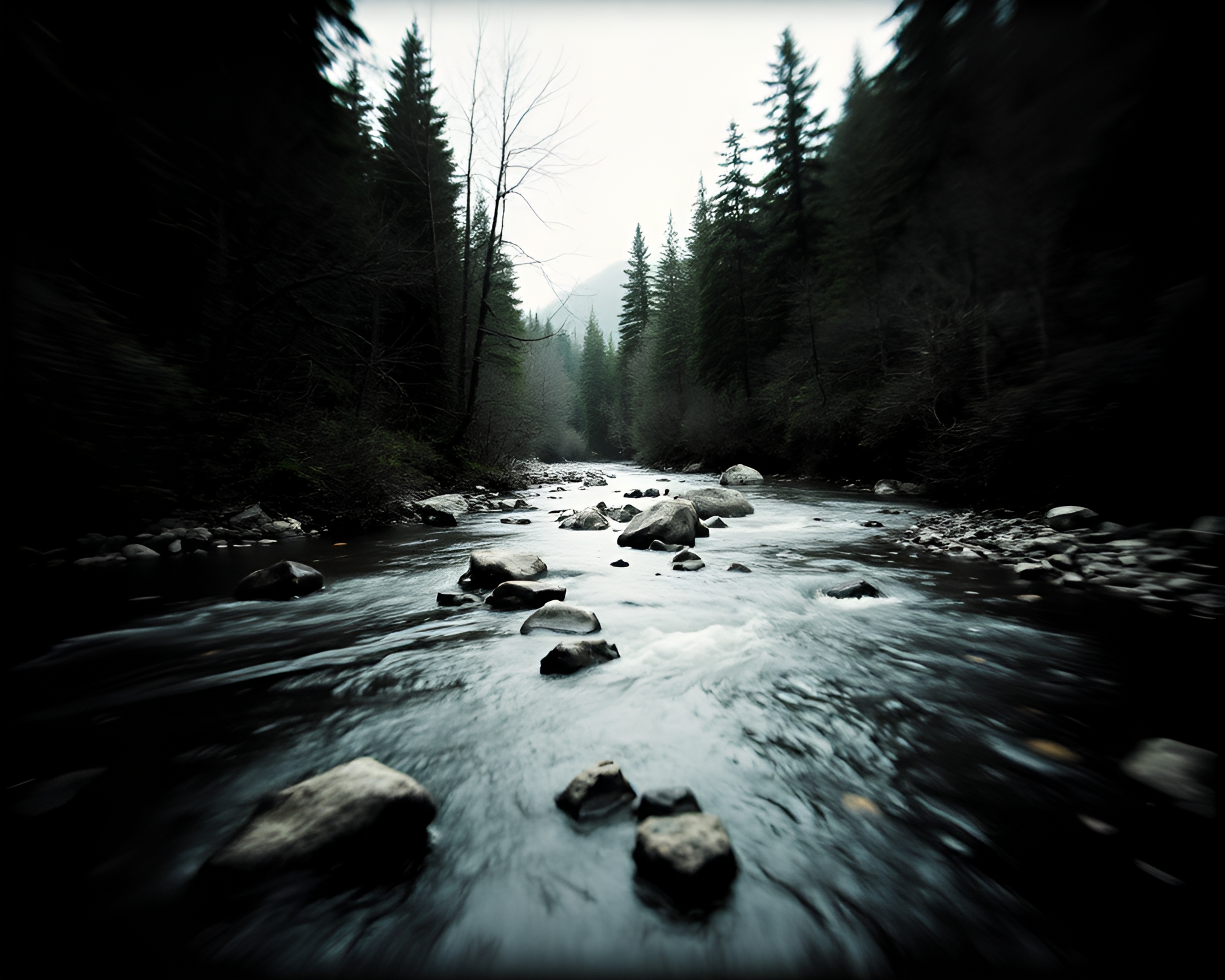 Savage River Cubist Split Toning Composition – free AI stock image