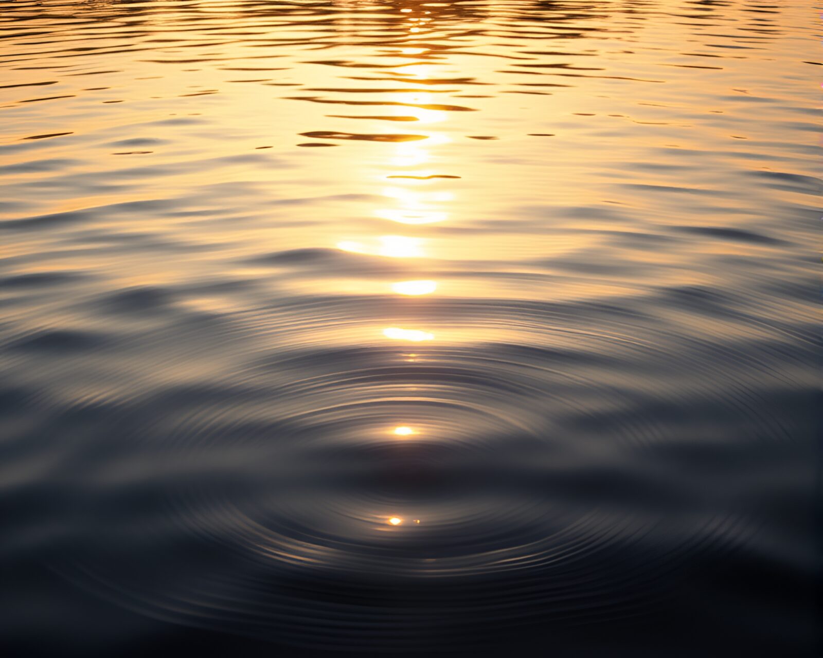 Fantasy satire in abstract rippling water with golden light