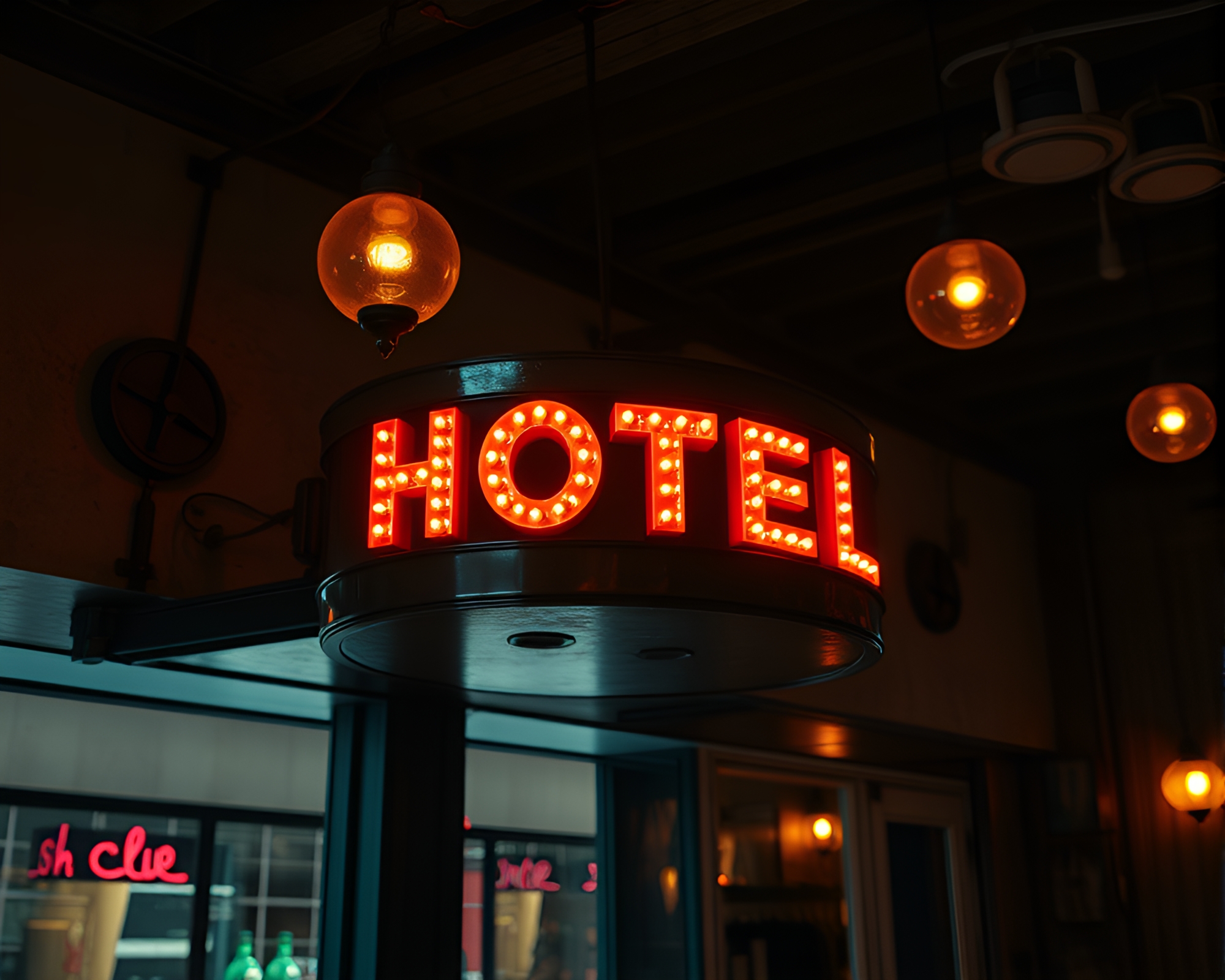 Glistening Rust Patina Shines in Art Deco Strobe Club – free AI stock image