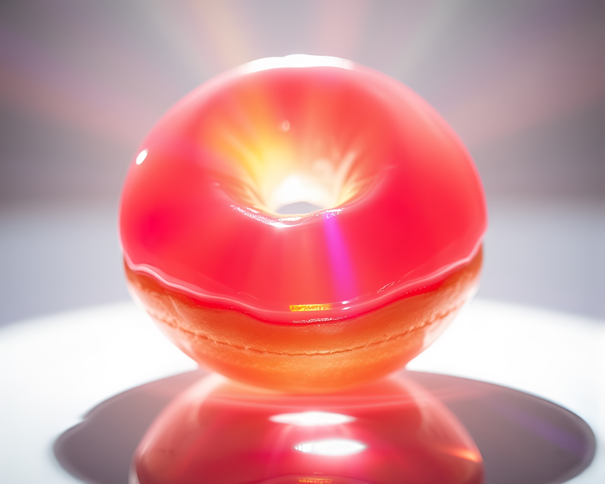 Vibrant Prism Refraction: Jelly Doughnut Dream – free AI stock image