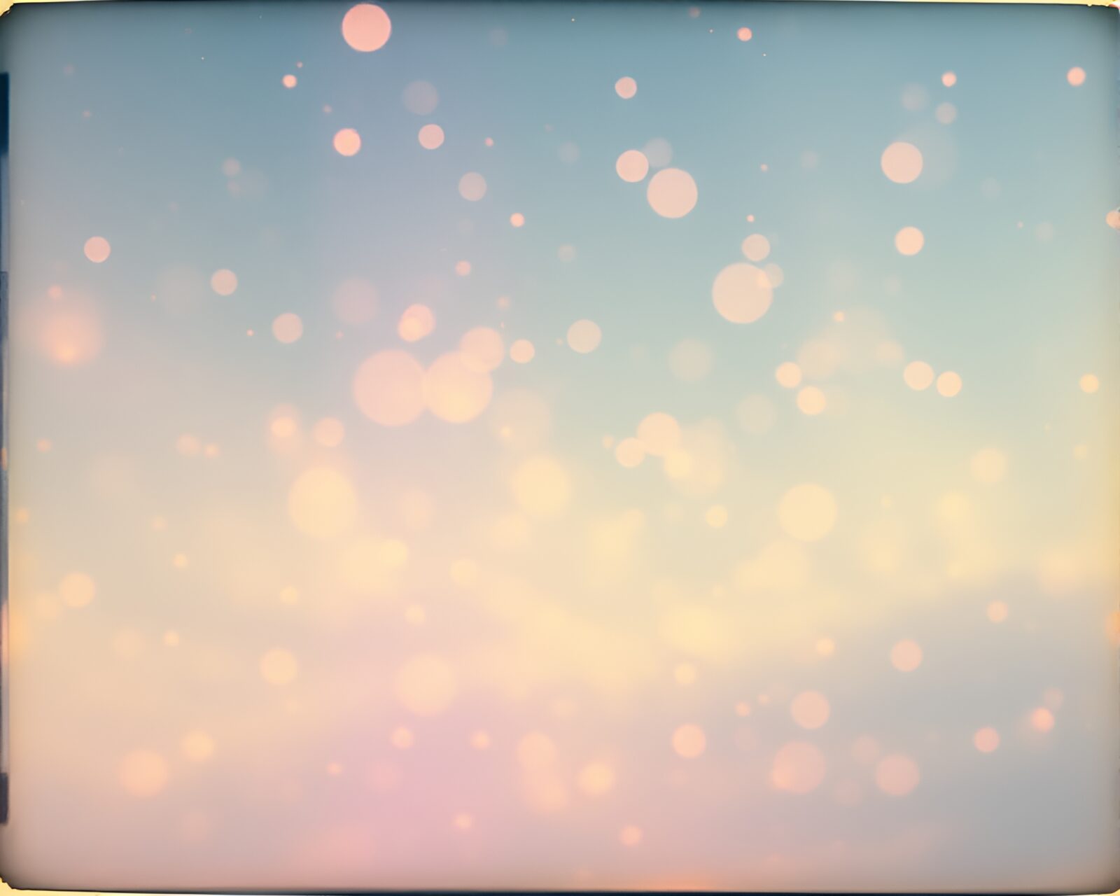 Dreamy vintage polaroid of ethereal bubble clusters in space