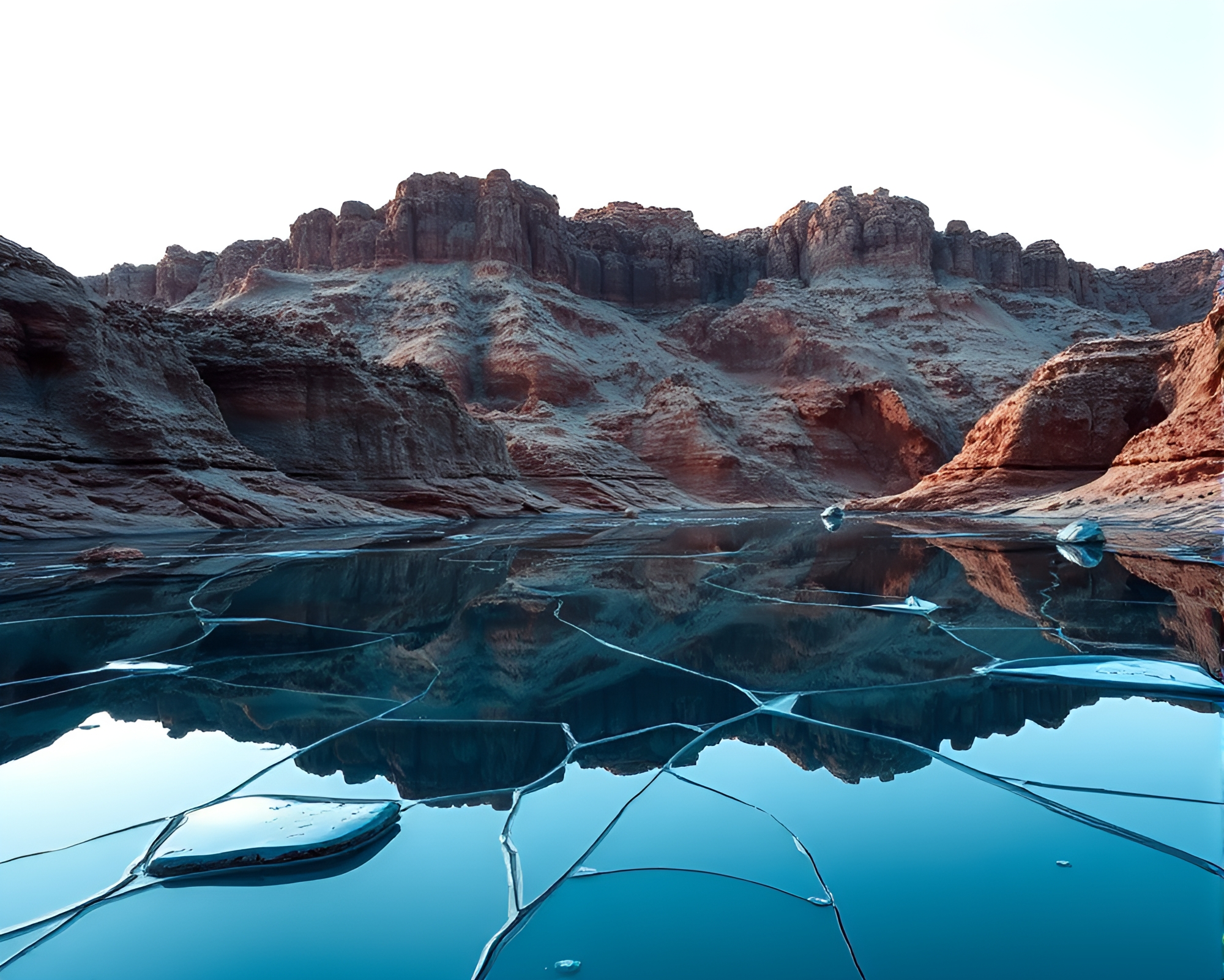 Eroded Canyon Reflection in Broken Glass ASCII Art – free AI stock image